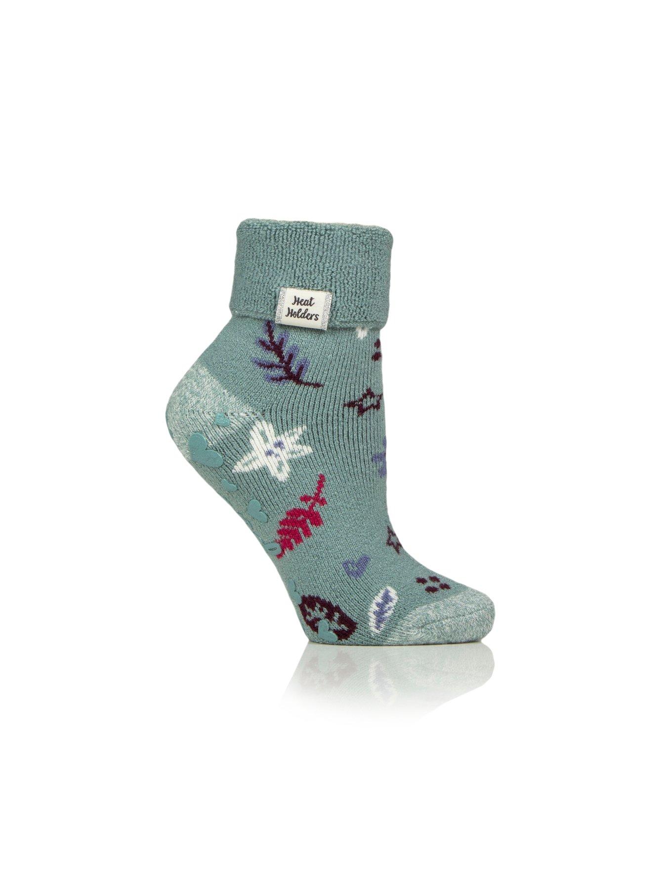 Image 2 of 3 of Heat Holders Womens Brushed Terry Grip Sole Lounge Socks - Multi
