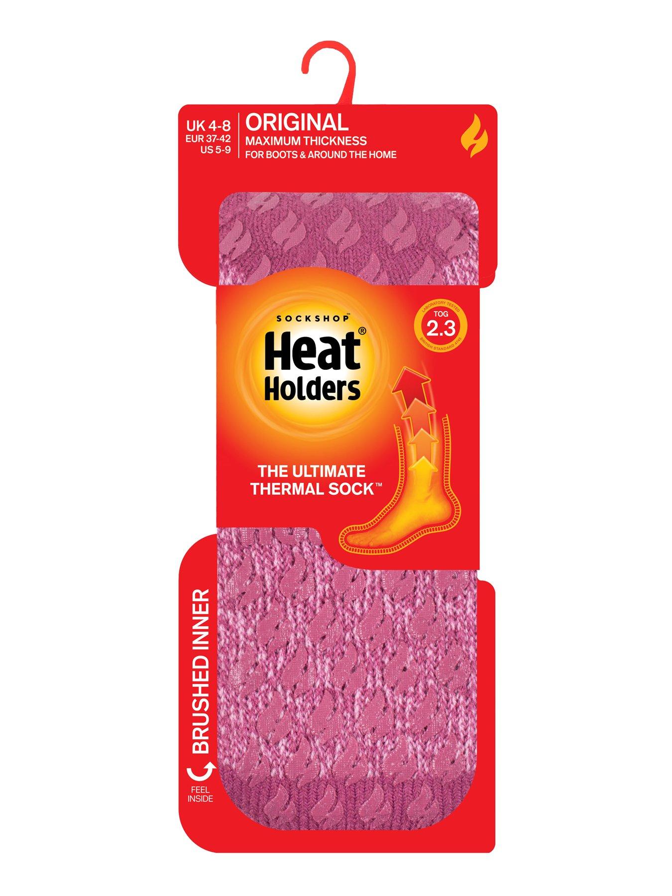 Image 3 of 3 of Heat Holders Womens Original Florence TOG 2.3 Non-Slip Slipper Socks - Muted Pink