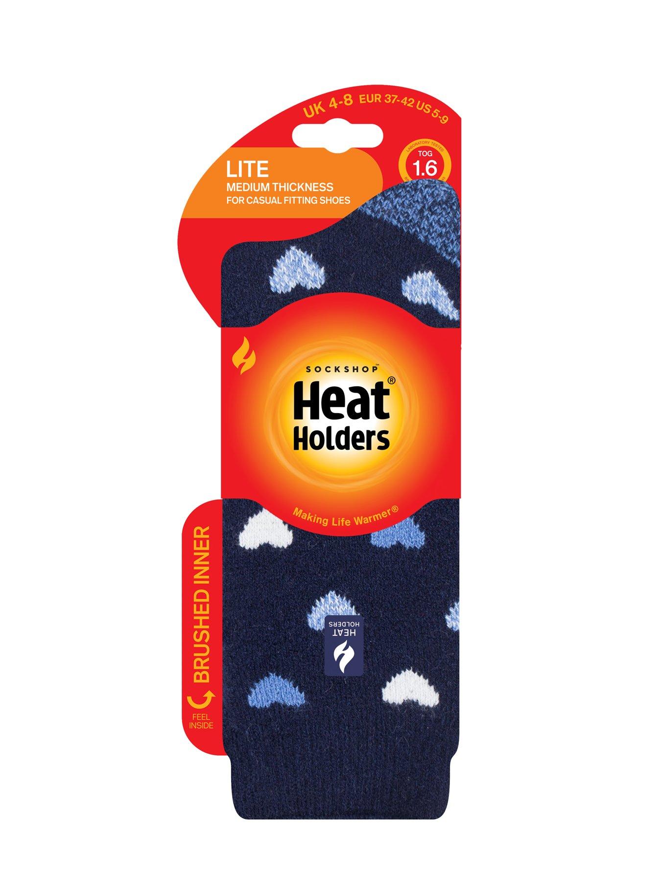 Image 3 of 3 of Heat Holders Womens Lite Thermal Crew Socks - Navy Heart