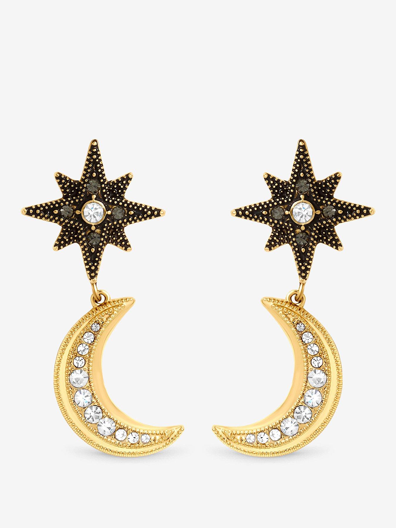 Image 1 of 1 of Mood Two Tone Celestial Charm Earrings
