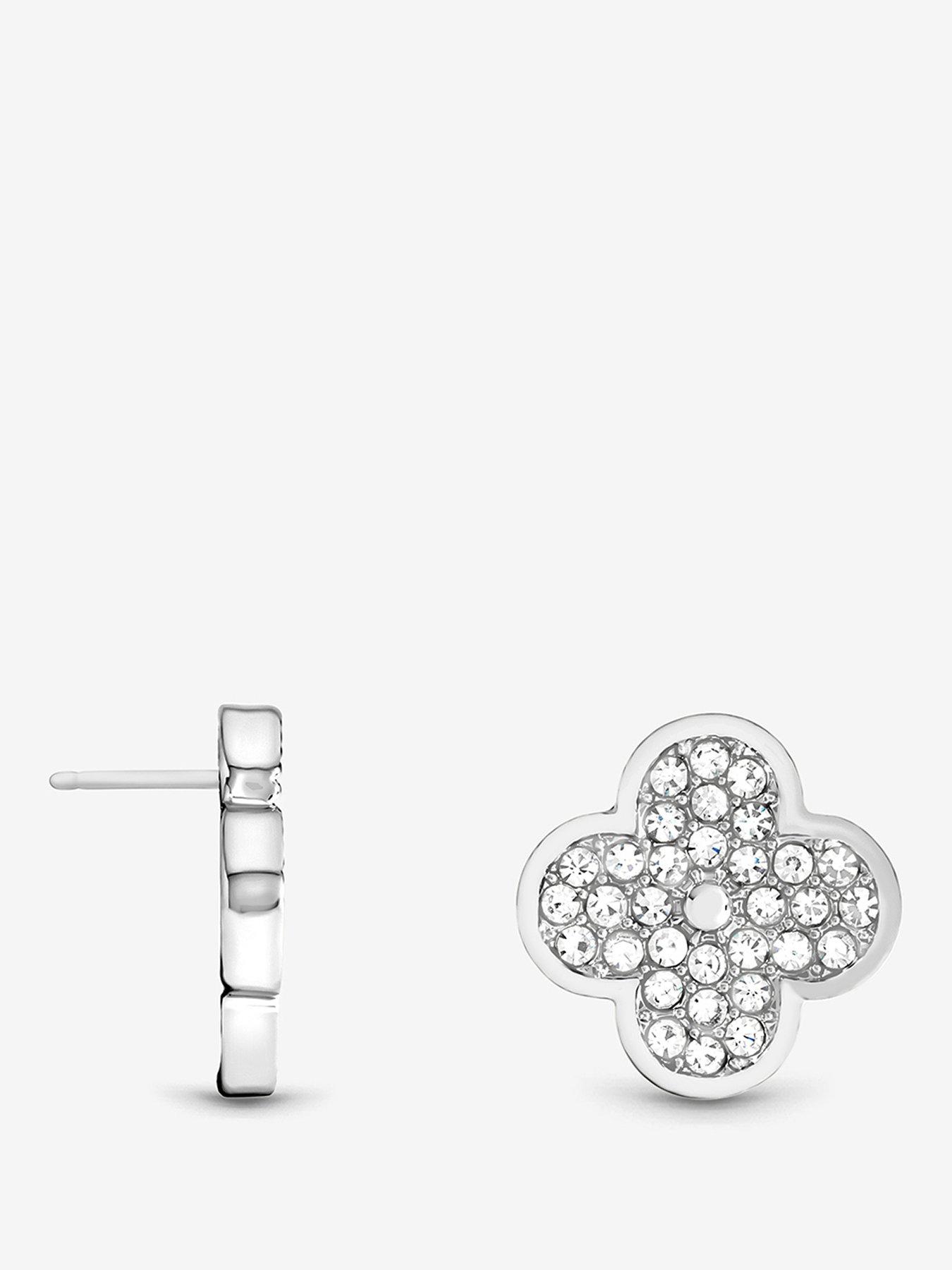 Mood Mood Silver Plated Clover Earrings