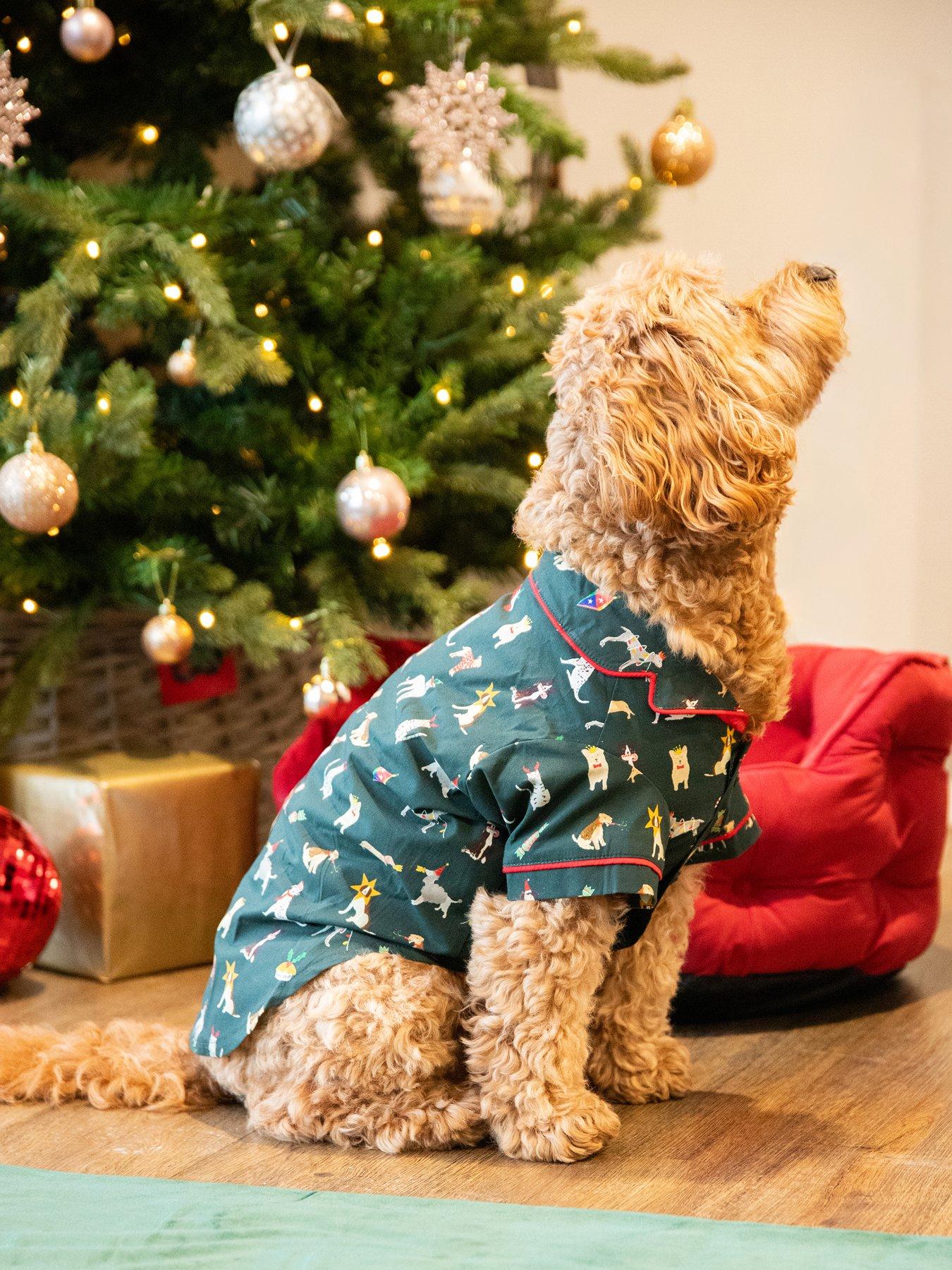 Image 1 of 3 of Joules Green Festive Print PJ's Small