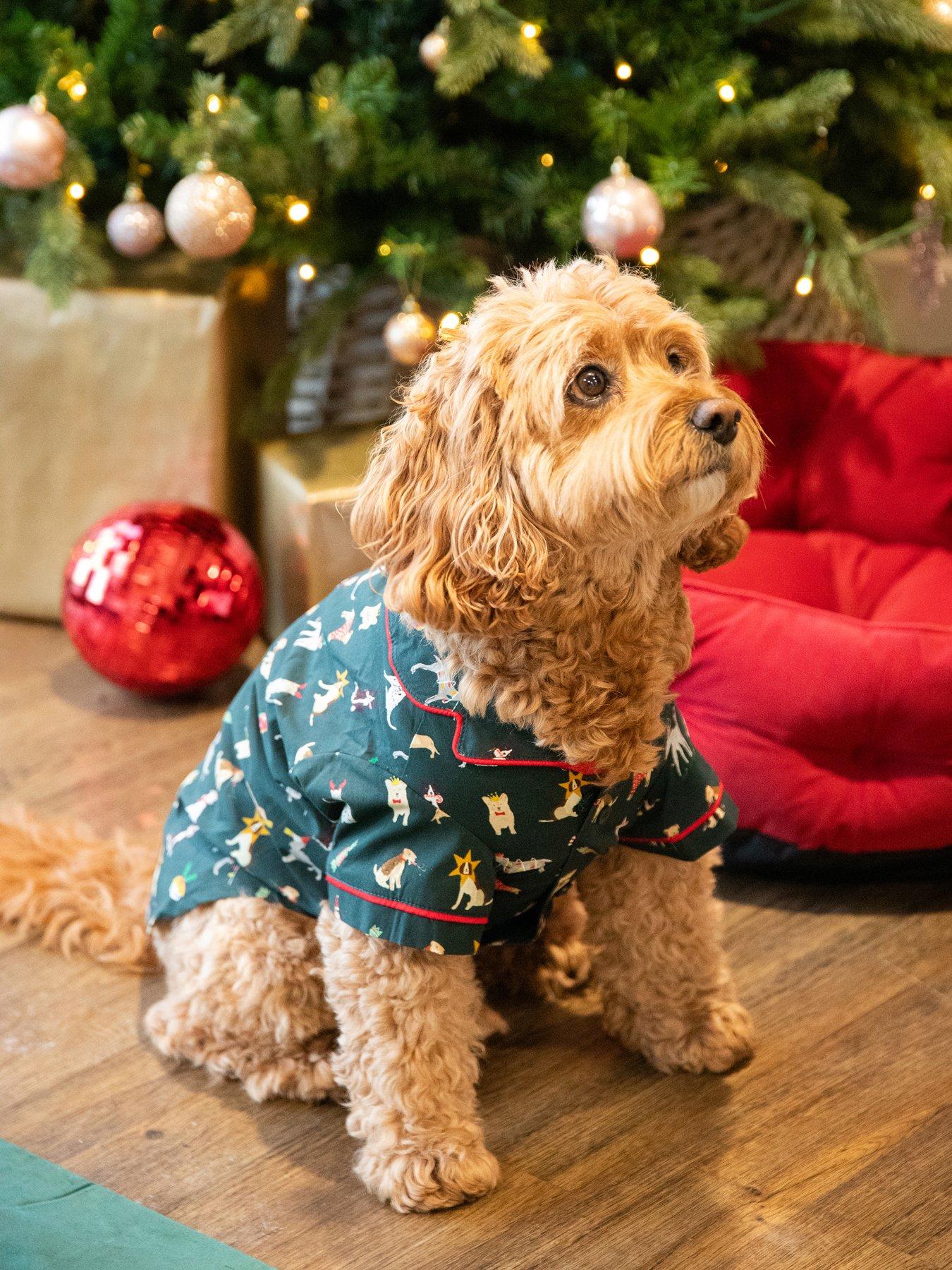 Image 3 of 3 of Joules Green Festive Print PJ's Small