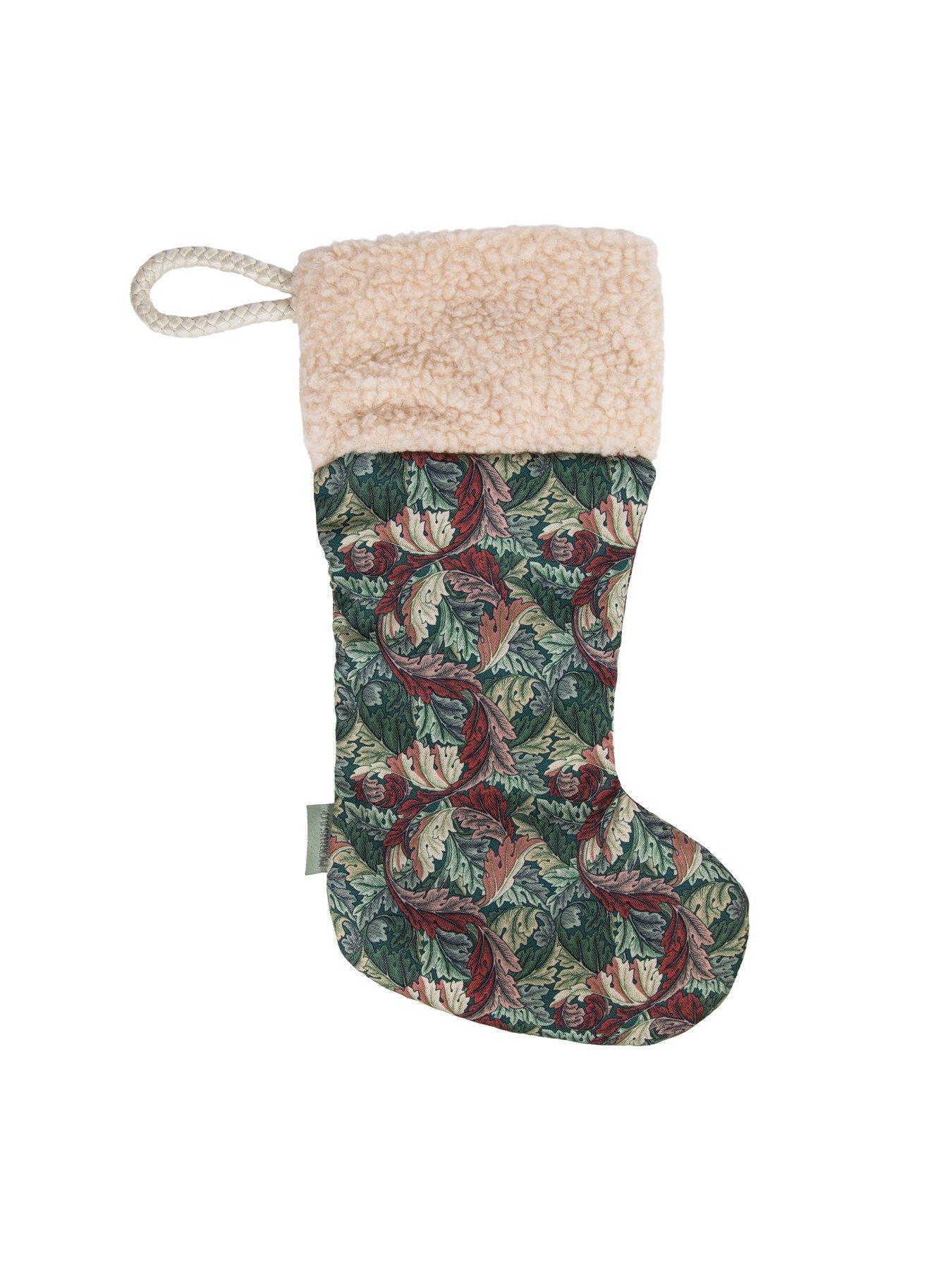 Image 1 of 6 of William Morris Acanthus Print Christmas Stocking Toy