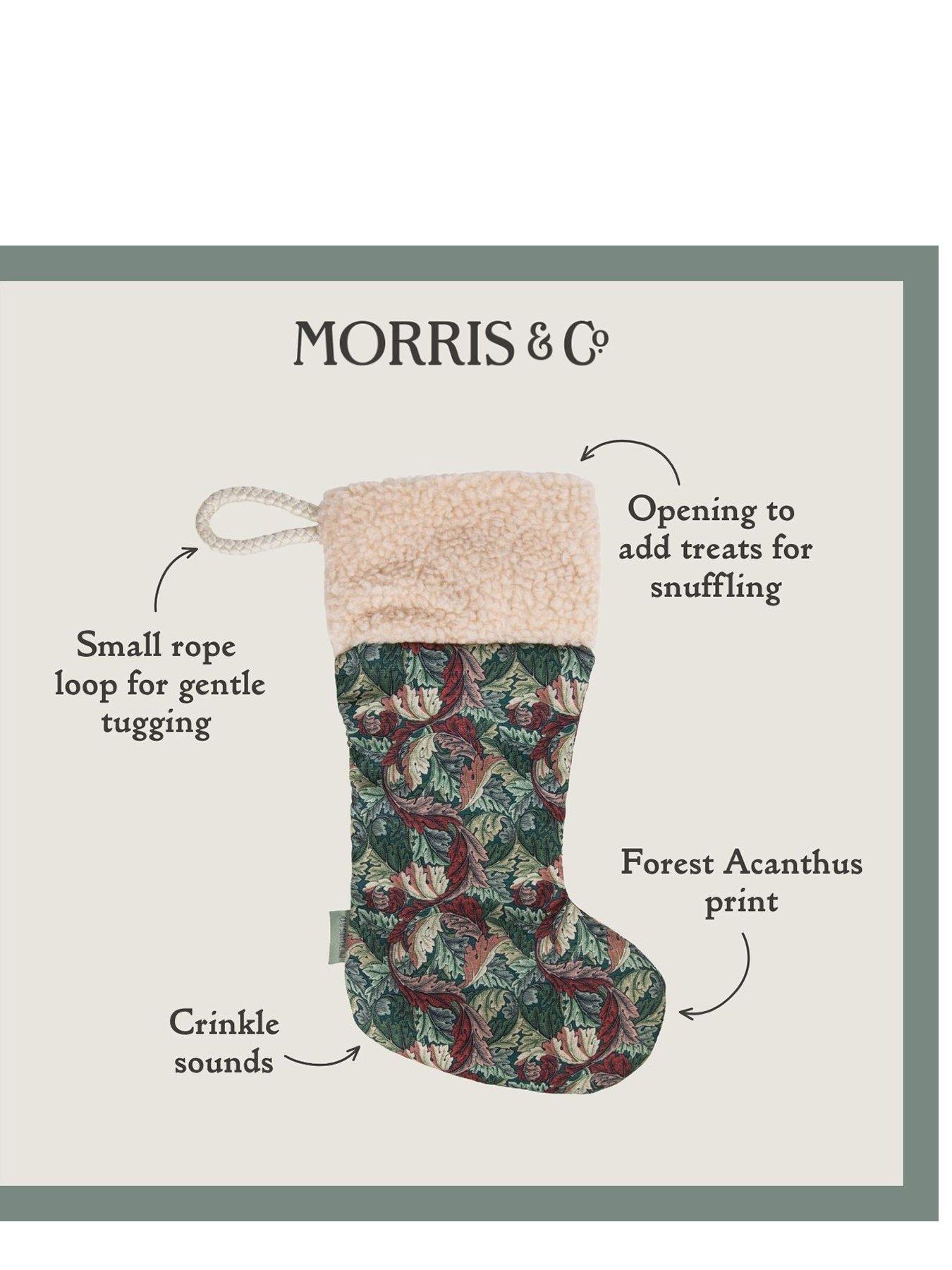 Image 2 of 6 of William Morris Acanthus Print Christmas Stocking Toy
