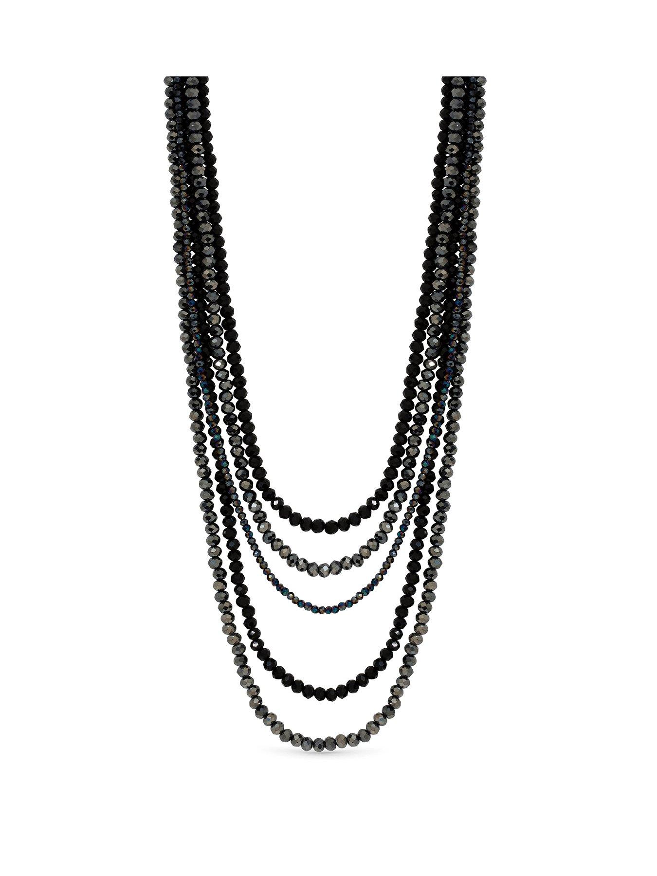 Image 1 of 1 of Mood Gold Plated Polished And Multi Colour Beaded Multirow Necklace