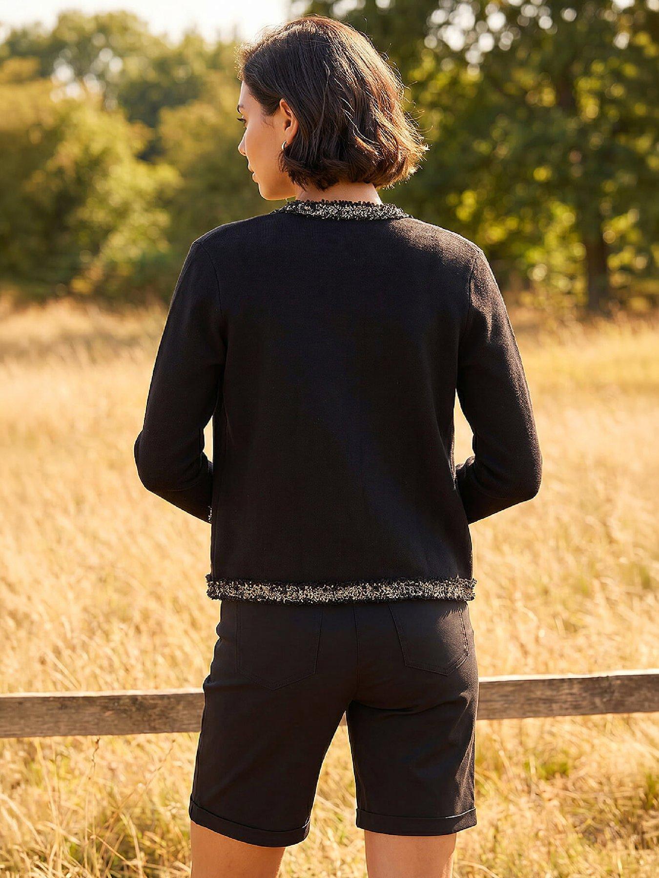 Image 3 of 4 of Roman Tweed Detail Cardigan
