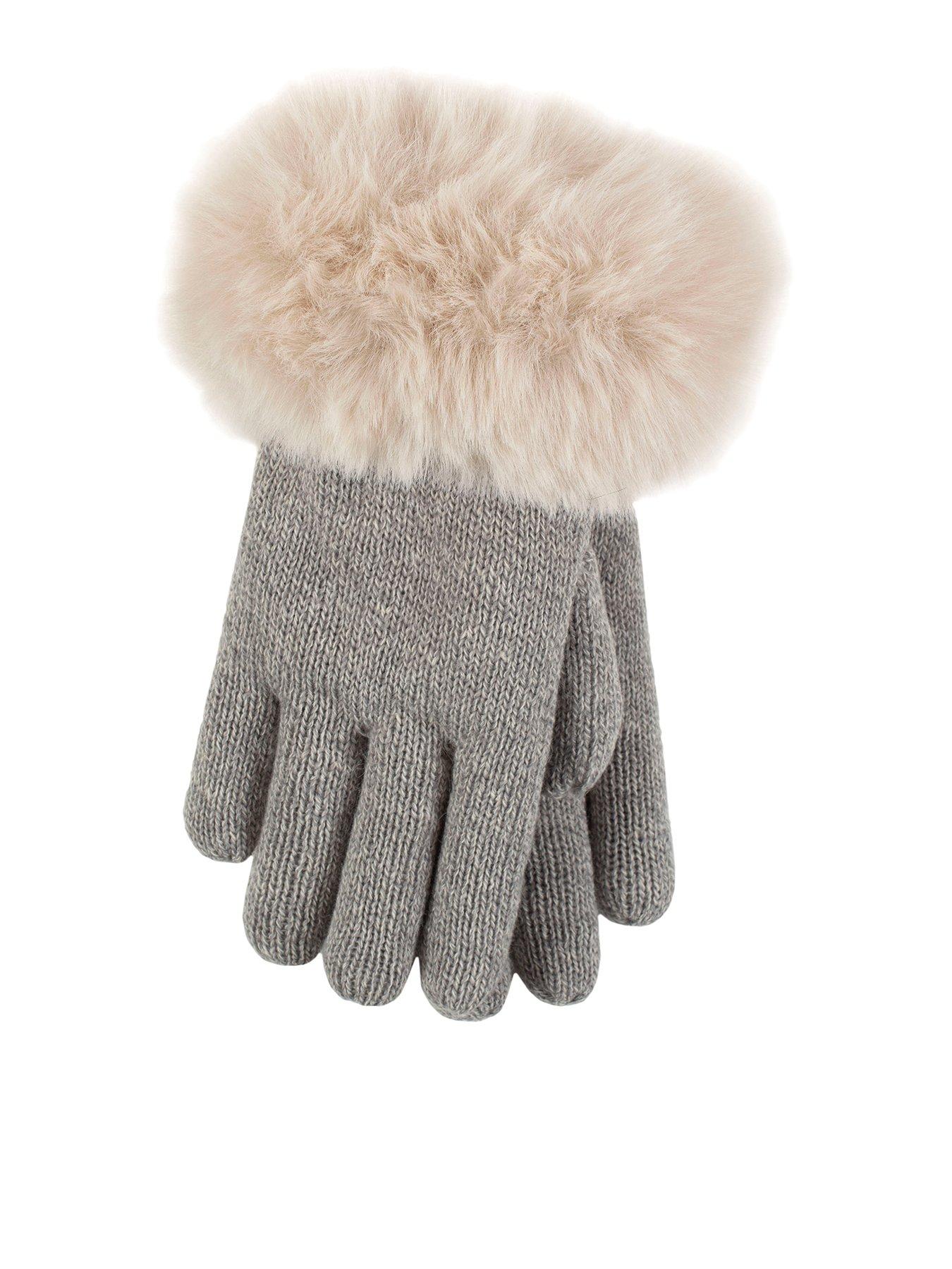Image 1 of 3 of Heat Holders FAUX FUR GLOVES - LIGHT GREY