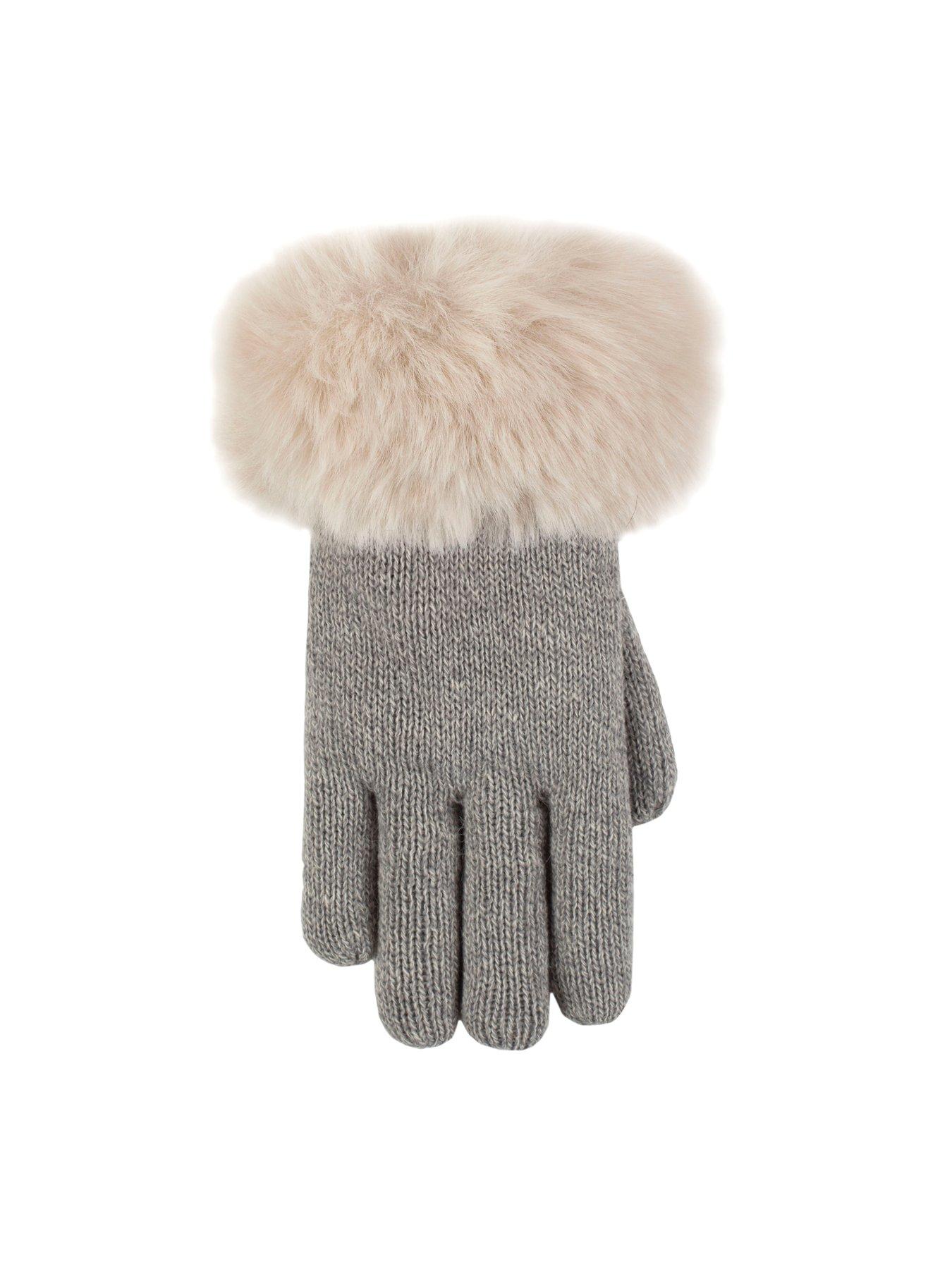 Image 2 of 3 of Heat Holders FAUX FUR GLOVES - LIGHT GREY