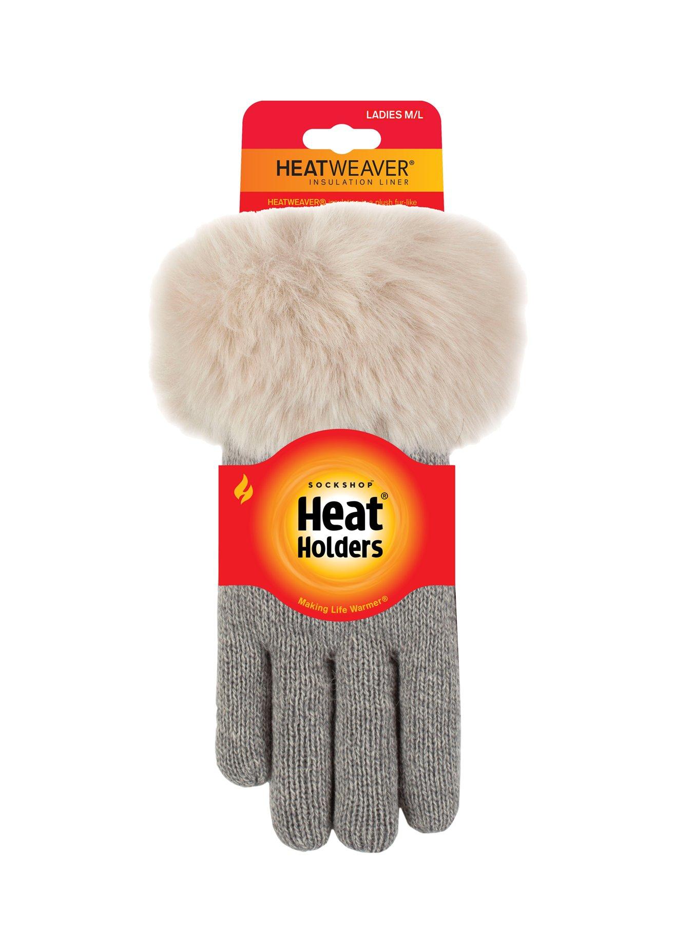 Image 3 of 3 of Heat Holders FAUX FUR GLOVES - LIGHT GREY