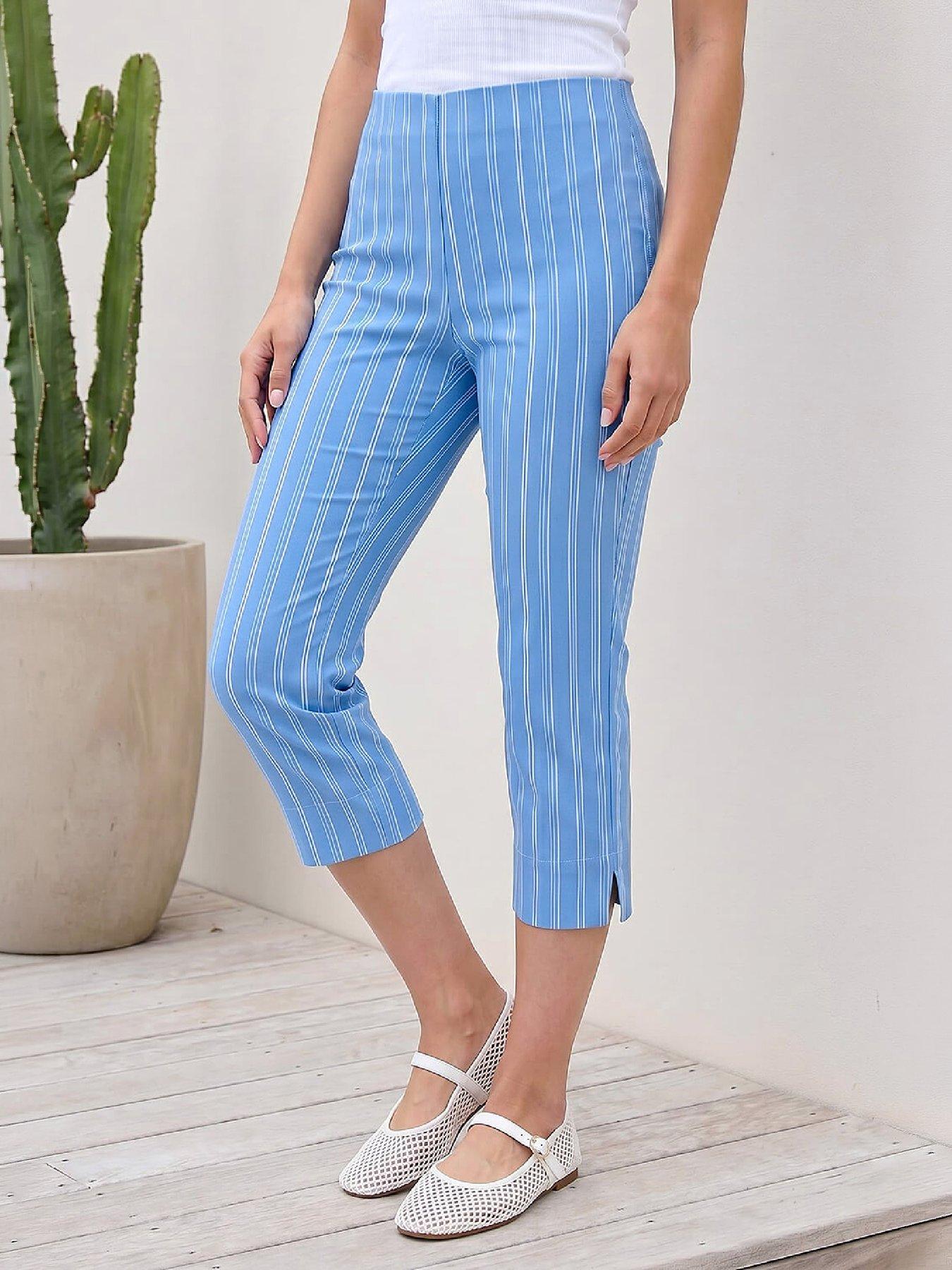 Roman Petite Stripe Cropped Trouser