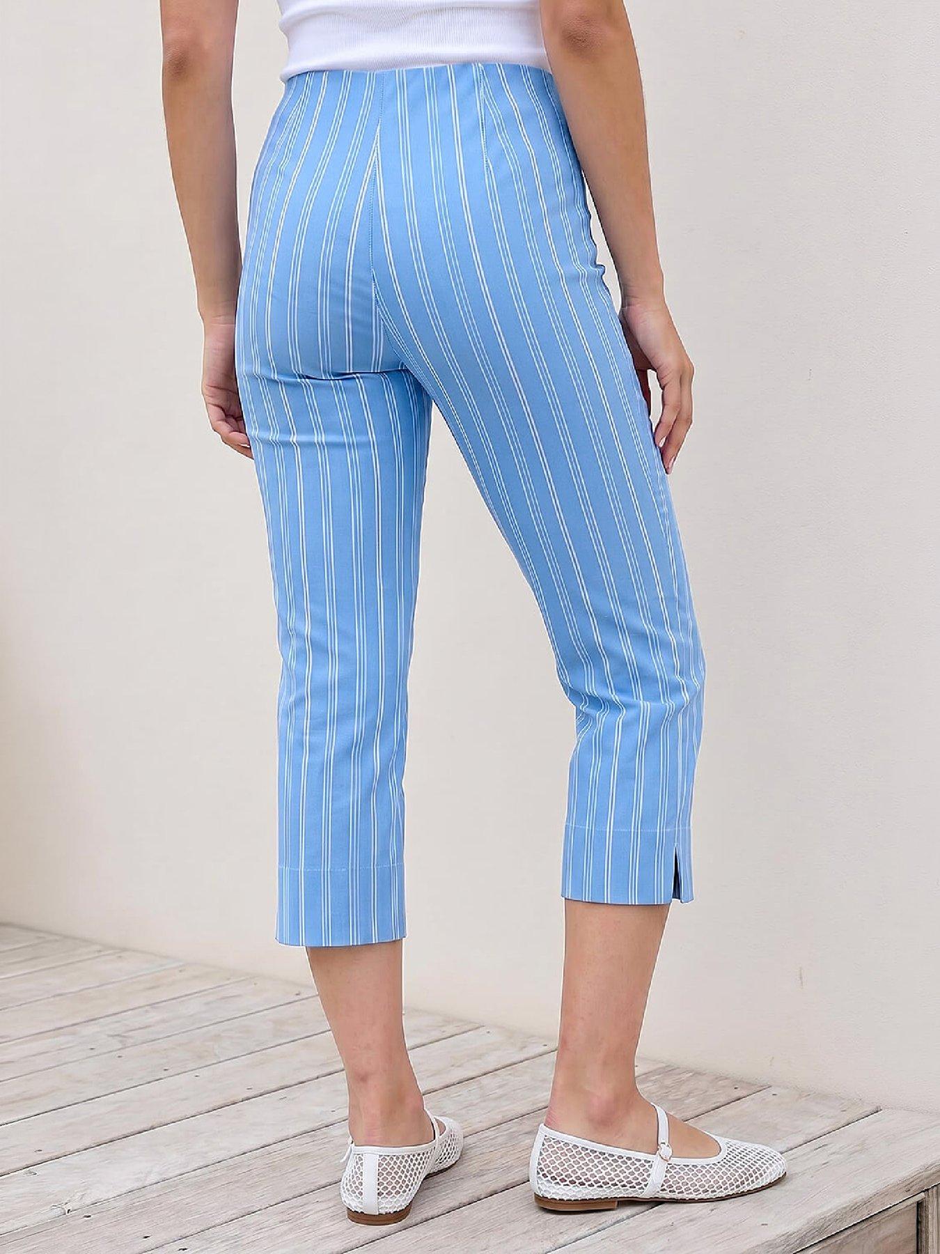 Image 3 of 4 of Roman Petite Stripe Cropped Trouser