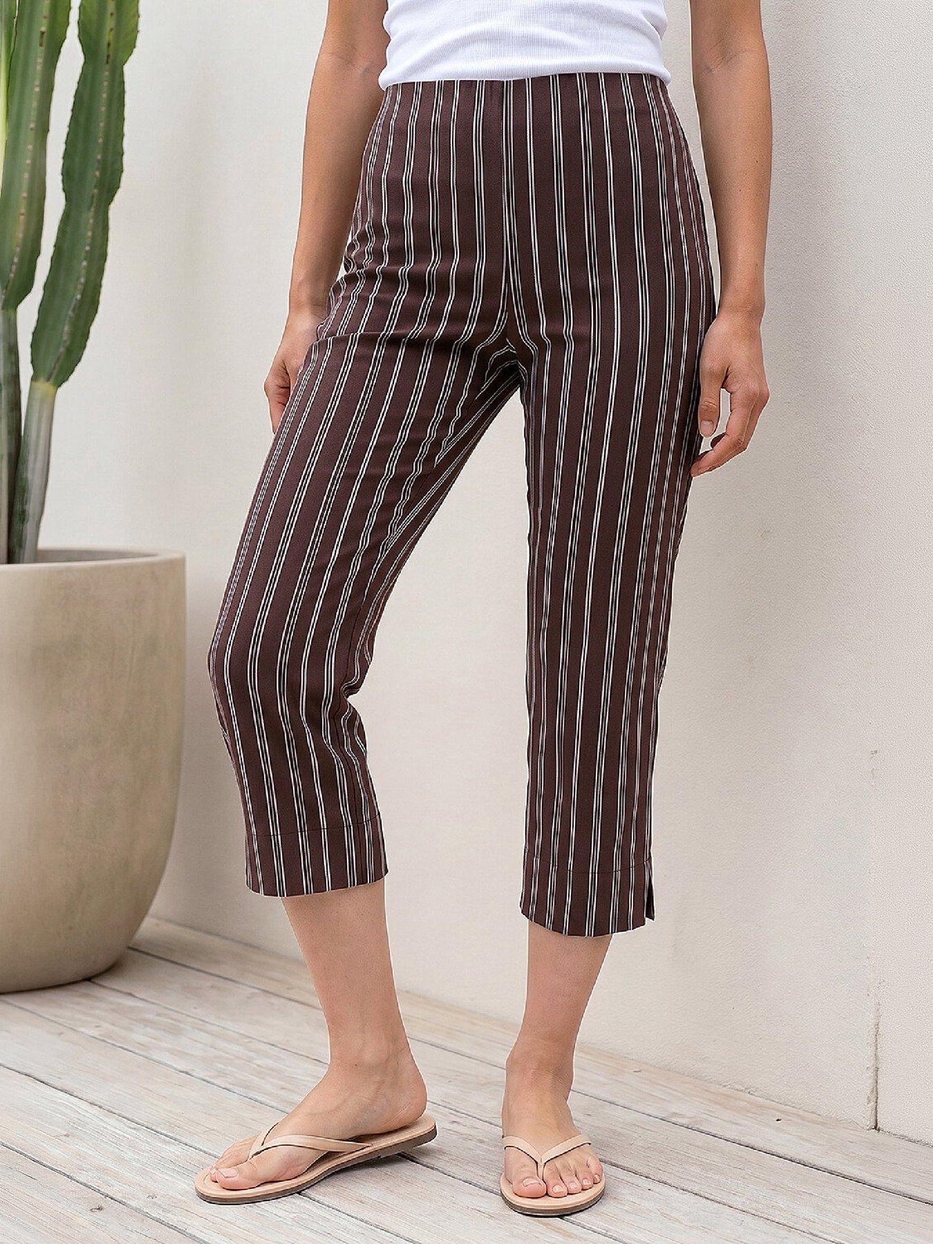Roman Petite Stripe Cropped Trouser