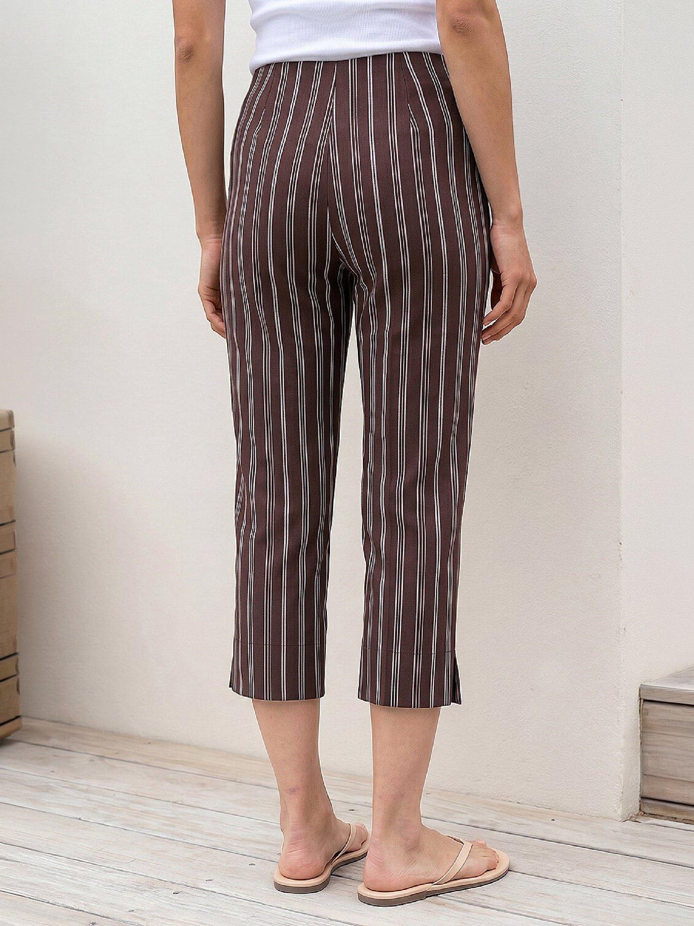 Image 3 of 4 of Roman Petite Stripe Cropped Trouser