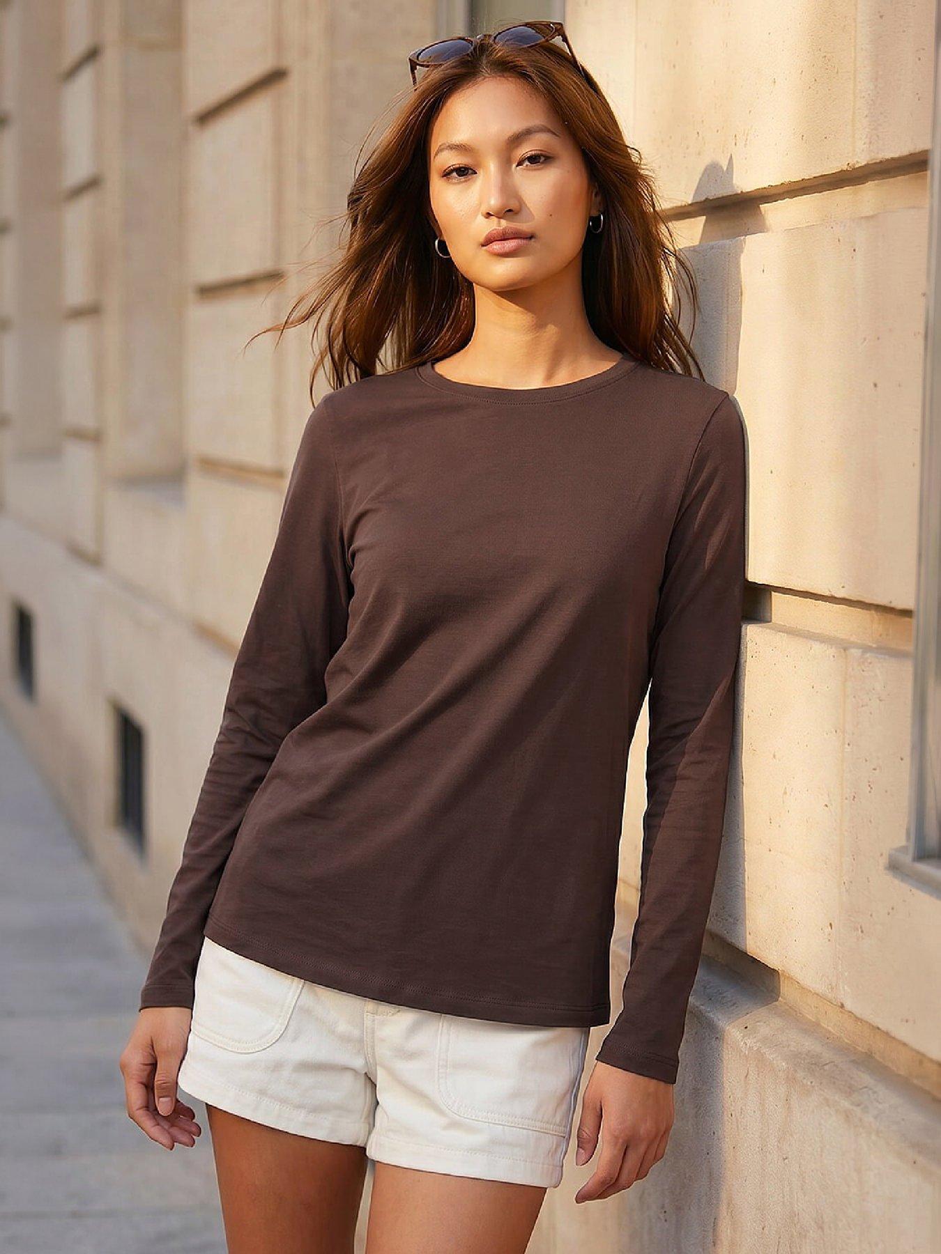Roman Long Sleeve Plain Jersey Top