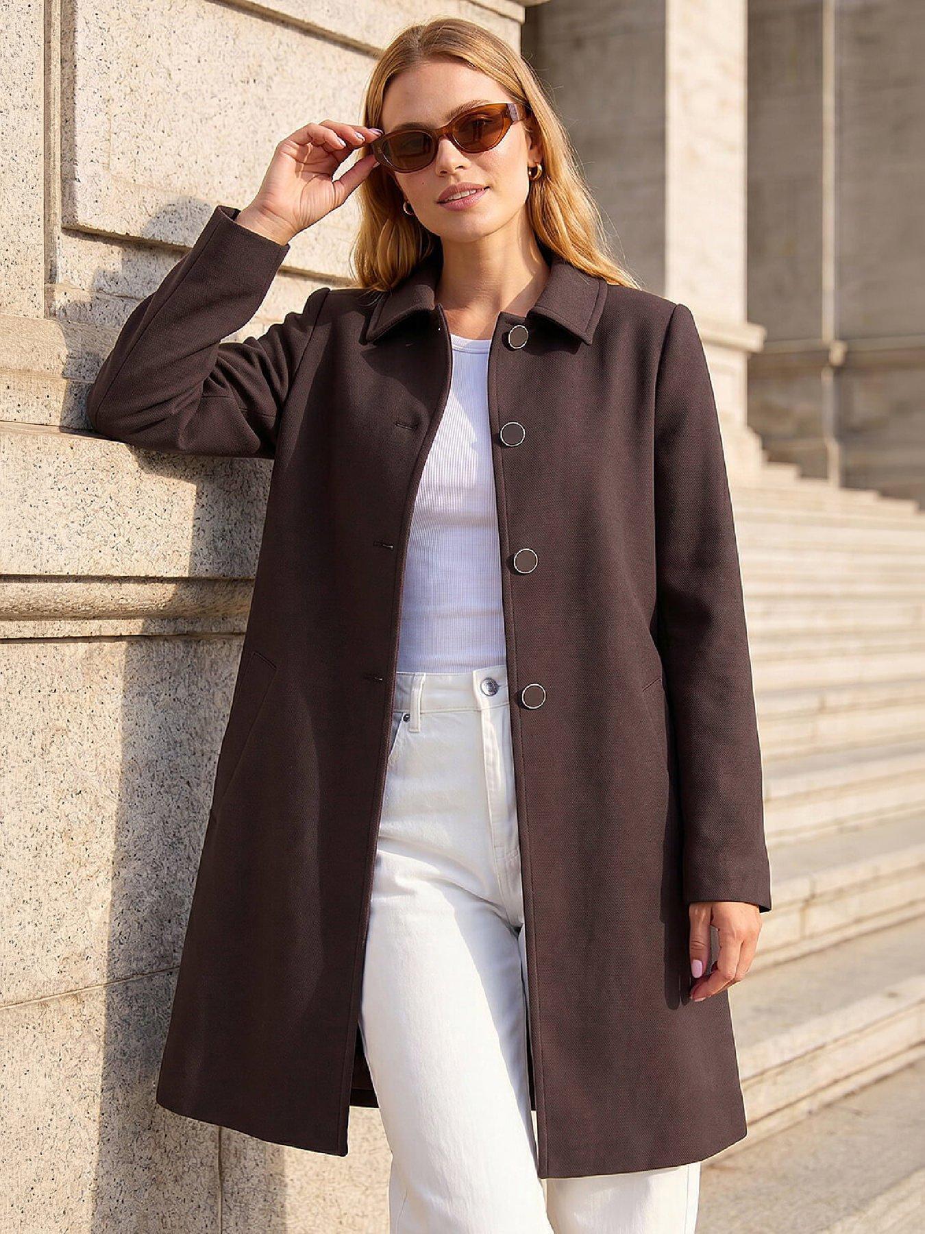 Roman Buttoned Swing Coat