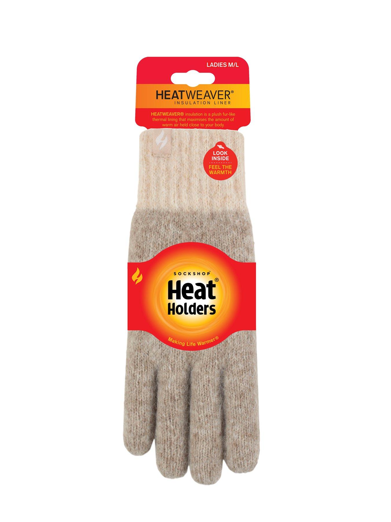 Image 3 of 3 of Heat Holders TEXTURED YARN GLOVES - NATURAL