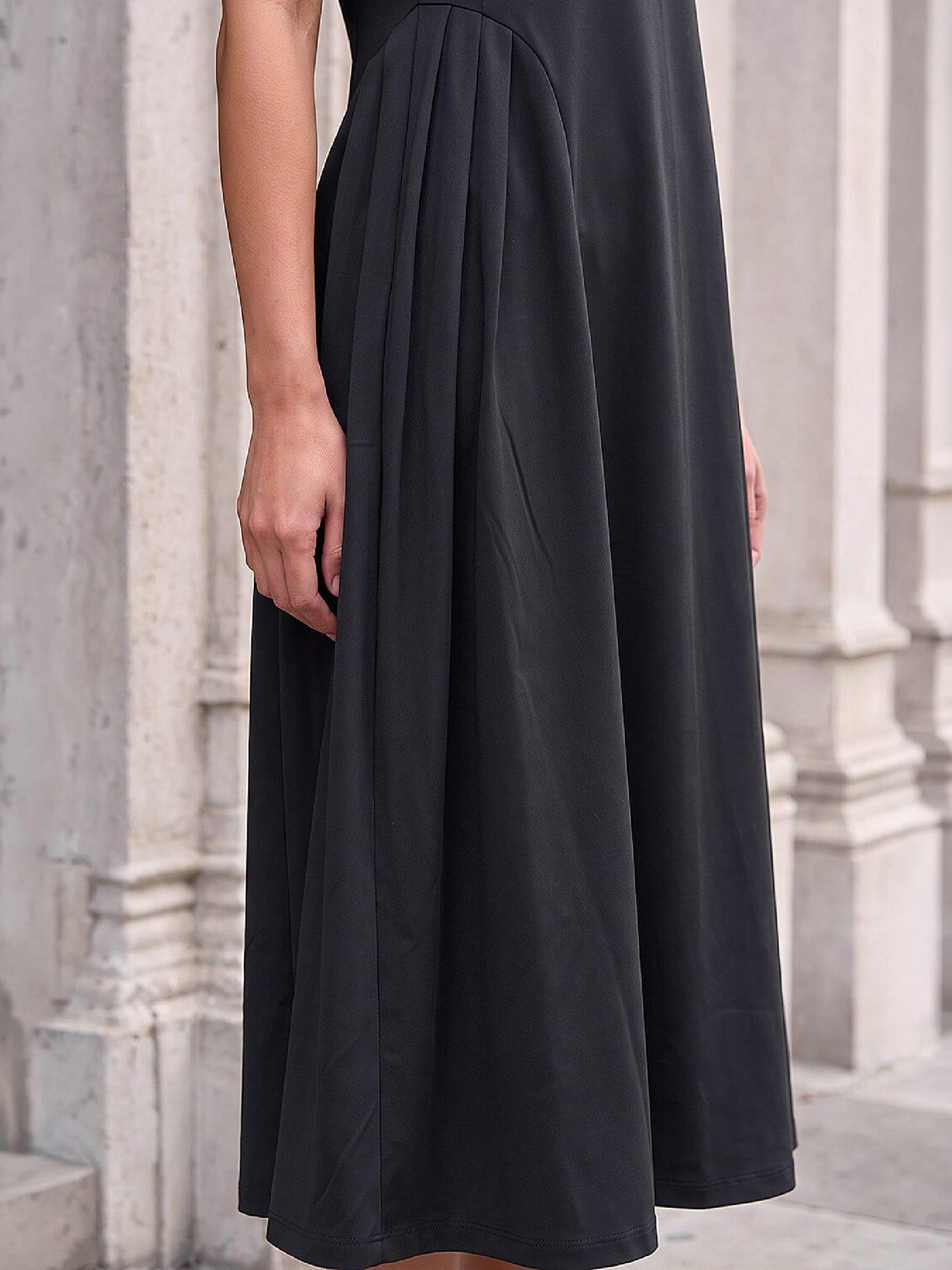 Image 2 of 4 of Roman Side Pleat Detail Dress
