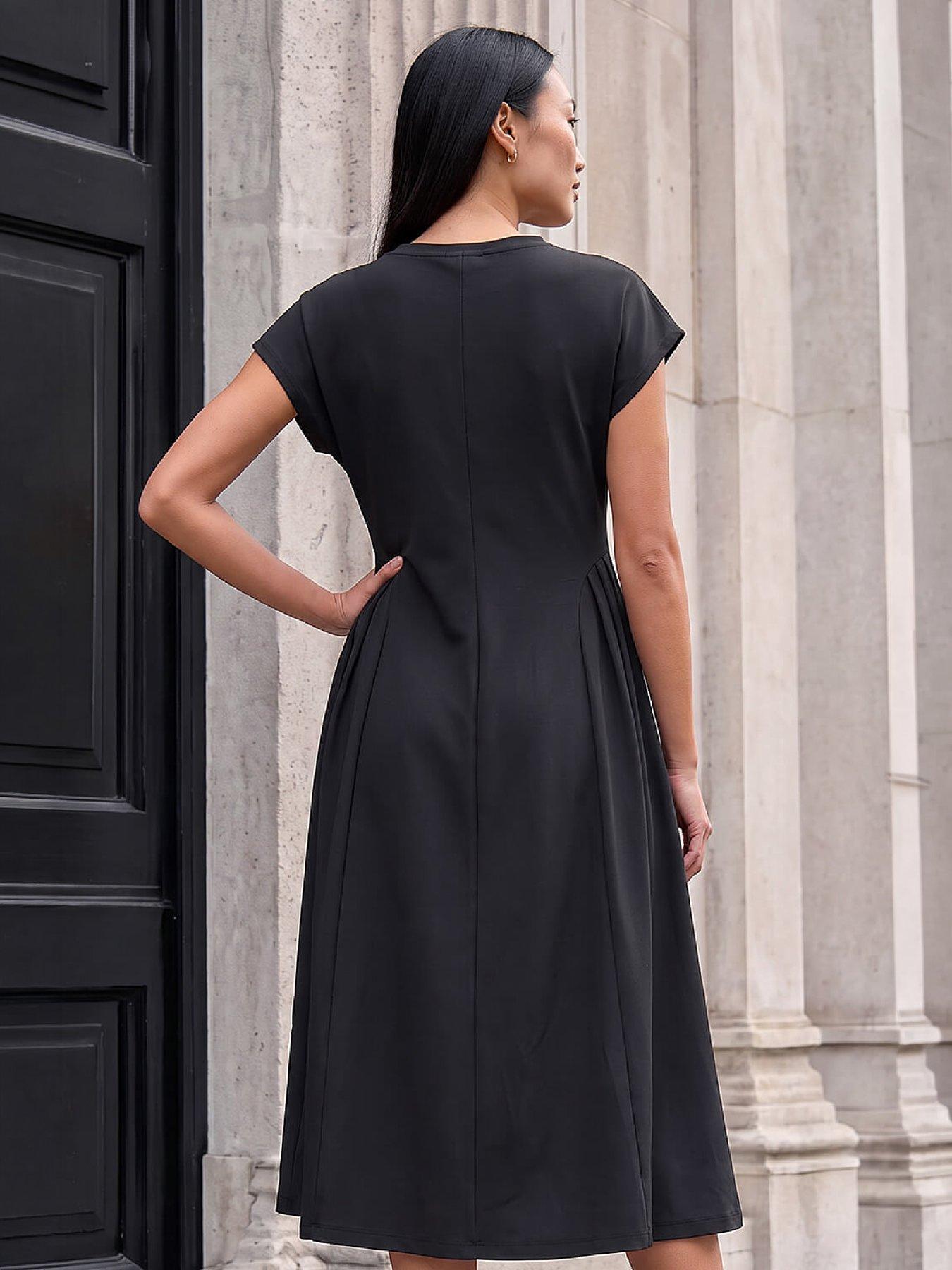 Image 4 of 4 of Roman Side Pleat Detail Dress