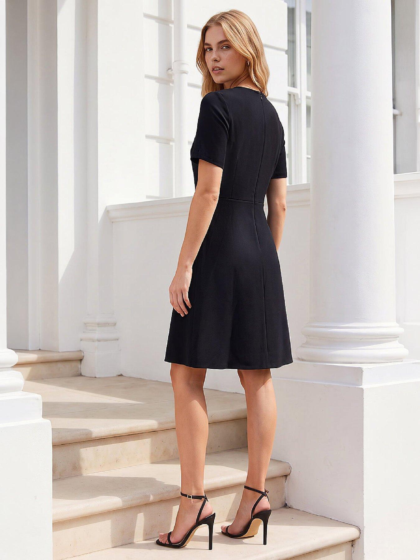 Image 4 of 4 of Roman Eyelet Front Fit &amp; Flare Dress