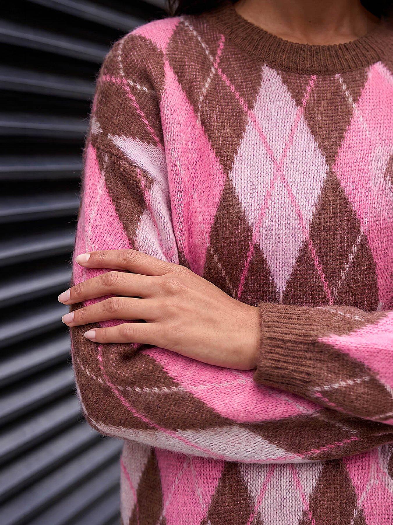 Image 2 of 4 of Roman Soft Knit Argyle Crew Jumper