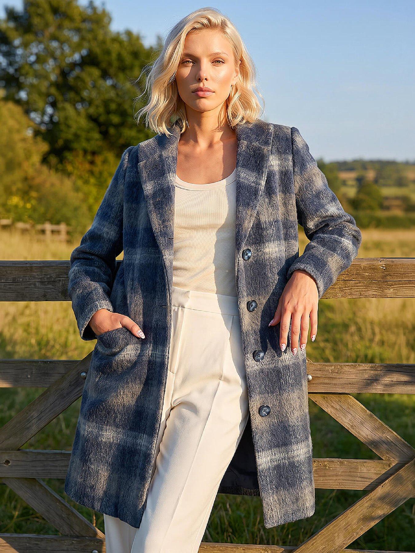 Image 1 of 4 of Roman Petite Check Coat