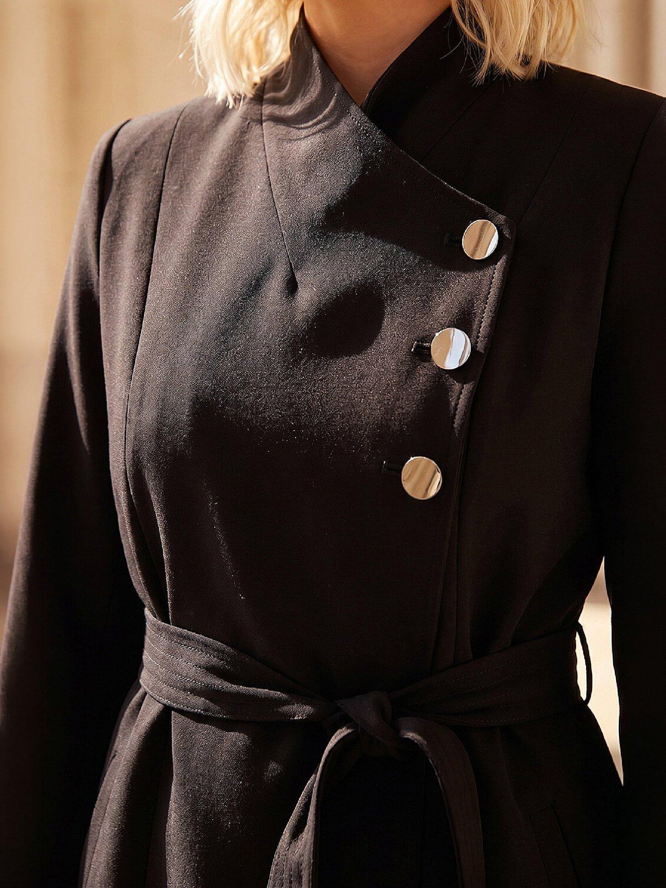 Image 2 of 4 of Roman Petite Asymmetric Wrap Coat