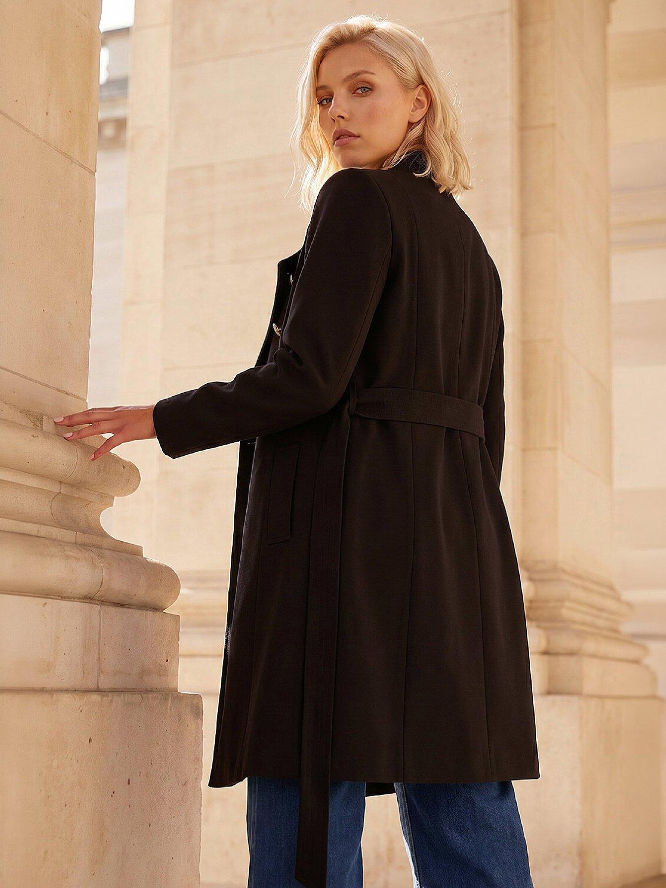 Image 3 of 4 of Roman Petite Asymmetric Wrap Coat