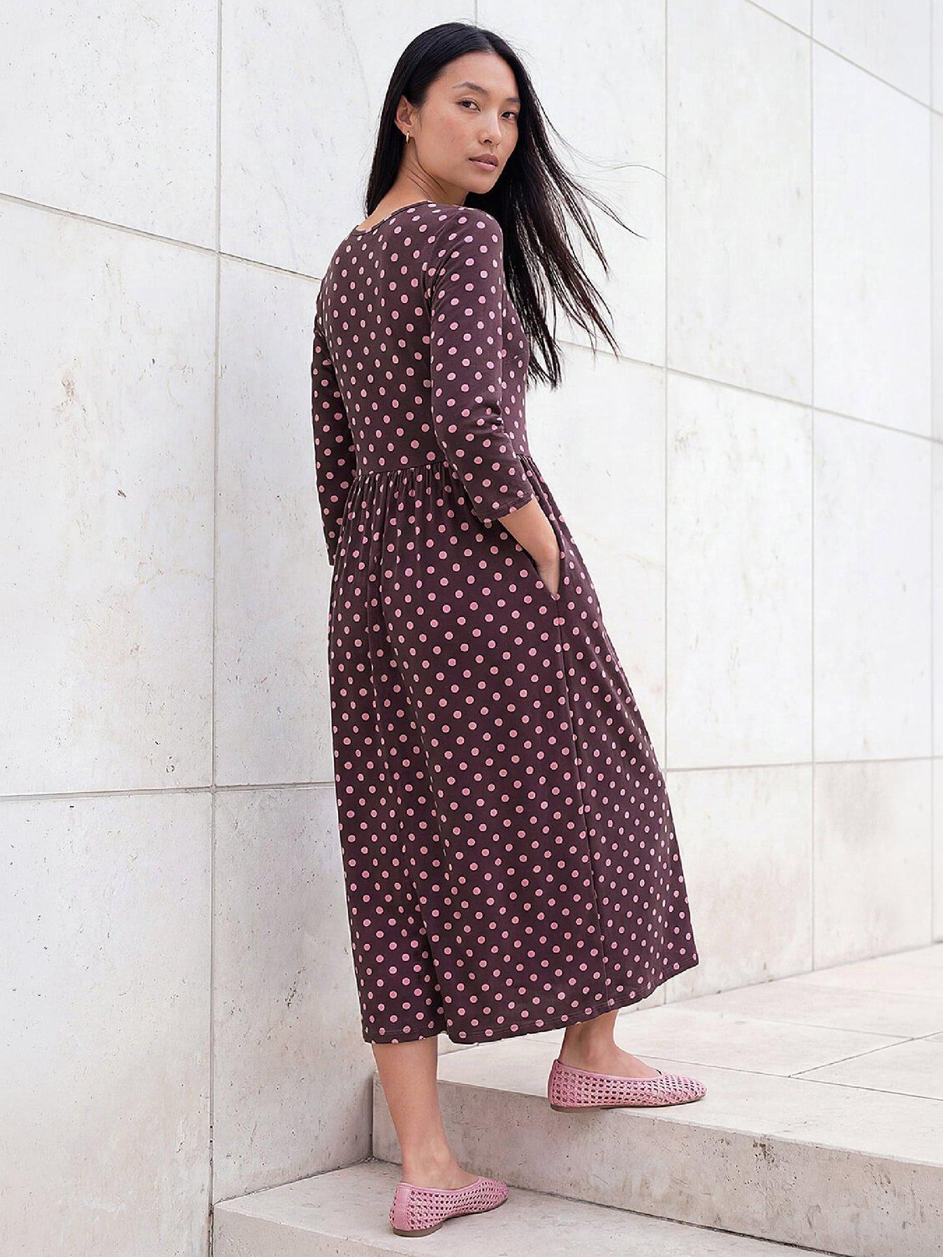 Image 3 of 4 of Roman Polka Dot Print Pocket Dress