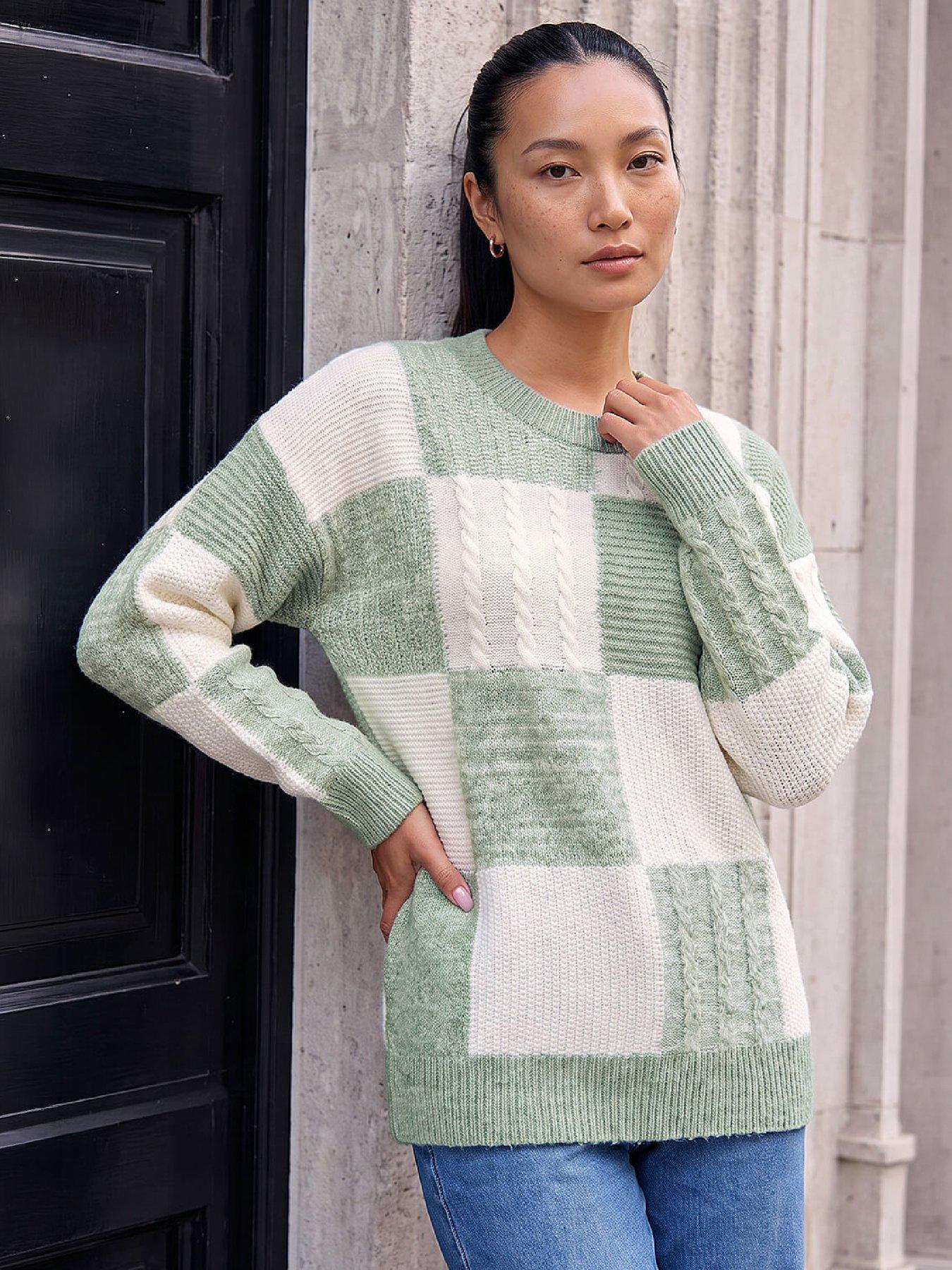 Image 1 of 4 of Roman Patchwork Cable Knit Jumper