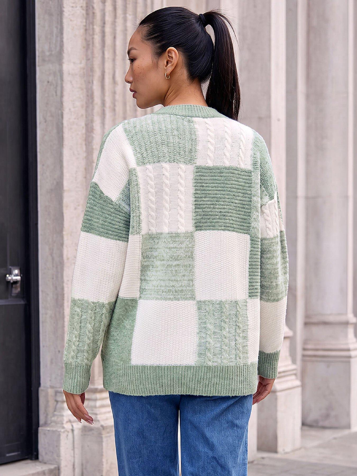 Image 2 of 4 of Roman Patchwork Cable Knit Jumper