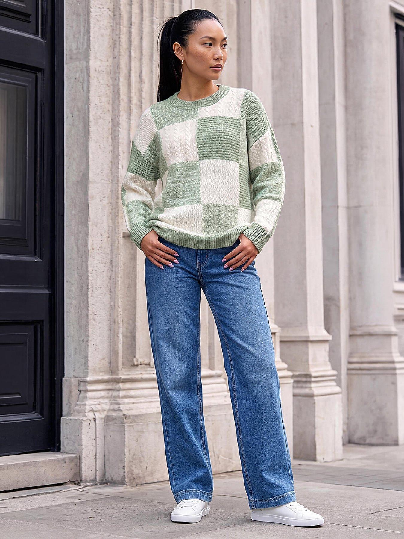 Image 3 of 4 of Roman Patchwork Cable Knit Jumper