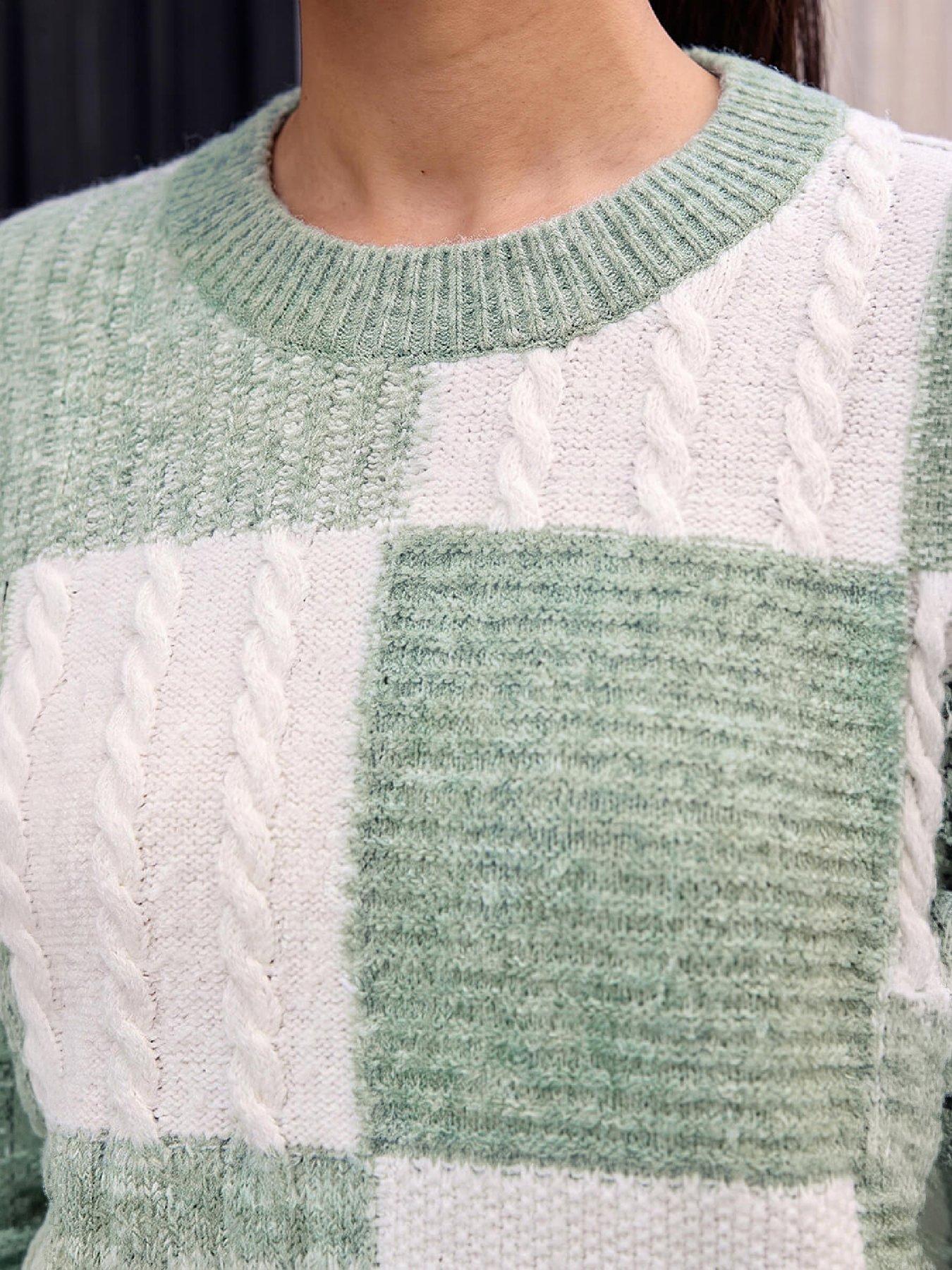 Image 4 of 4 of Roman Patchwork Cable Knit Jumper