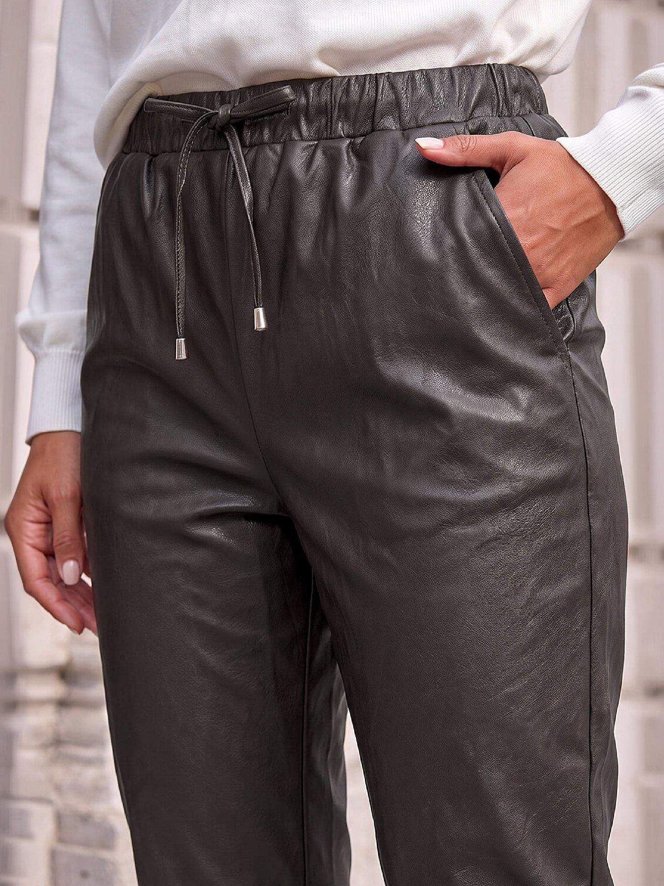 Image 2 of 4 of Roman Petite Textured Pu Trouser
