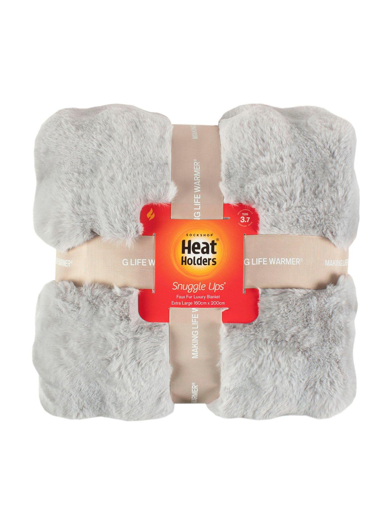 Heat Holders HEAT HOLDERS SNUGGLE UPS FAUX FUR LUXURY BLANKET - LIGHT GREY