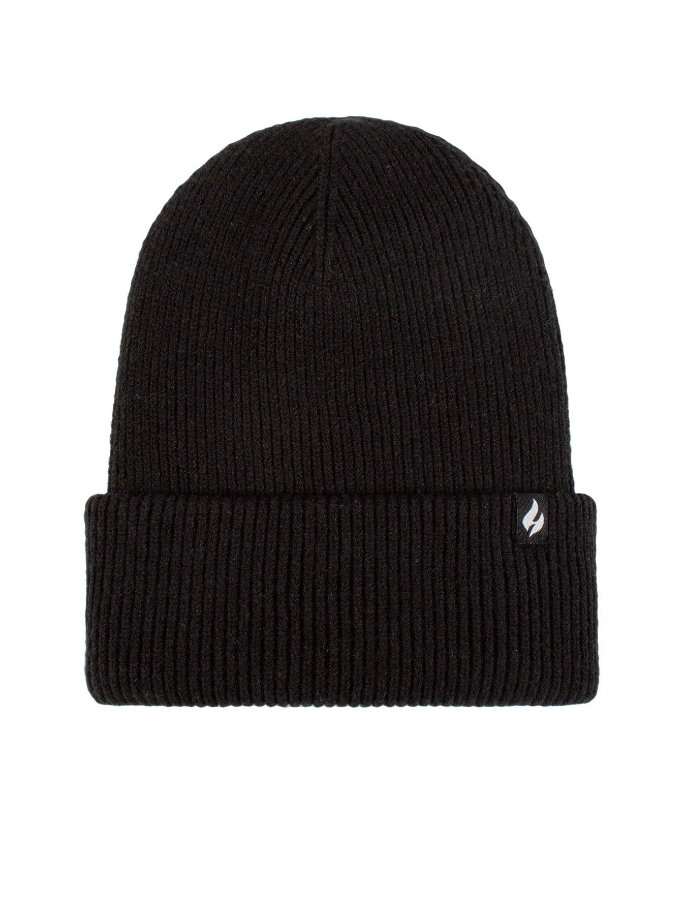 Image 2 of 2 of Heat Holders FINE RIB TURNOVER CUFF HAT - BLACK