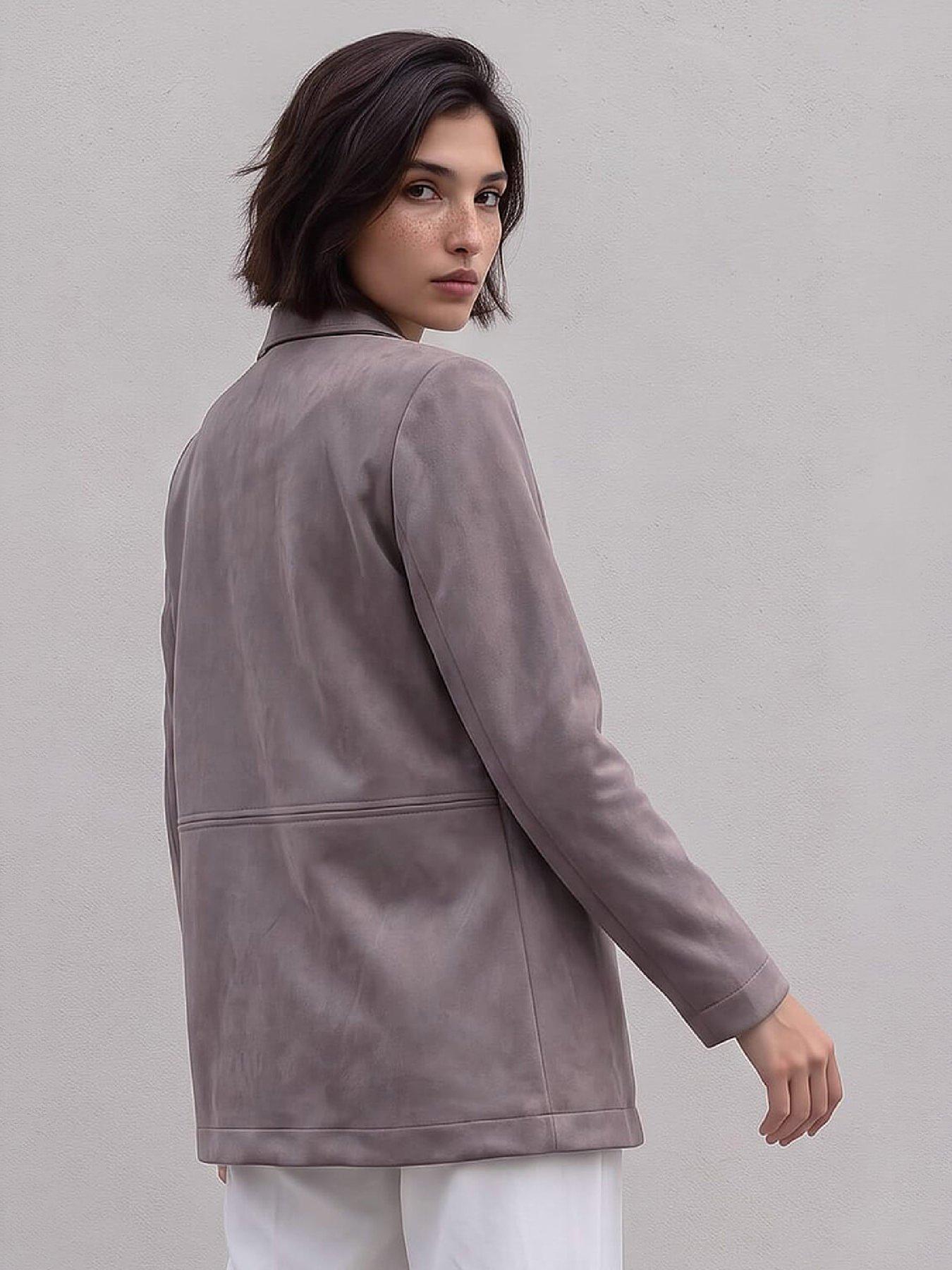 Image 2 of 4 of Roman Petite Faux Suede Jacket