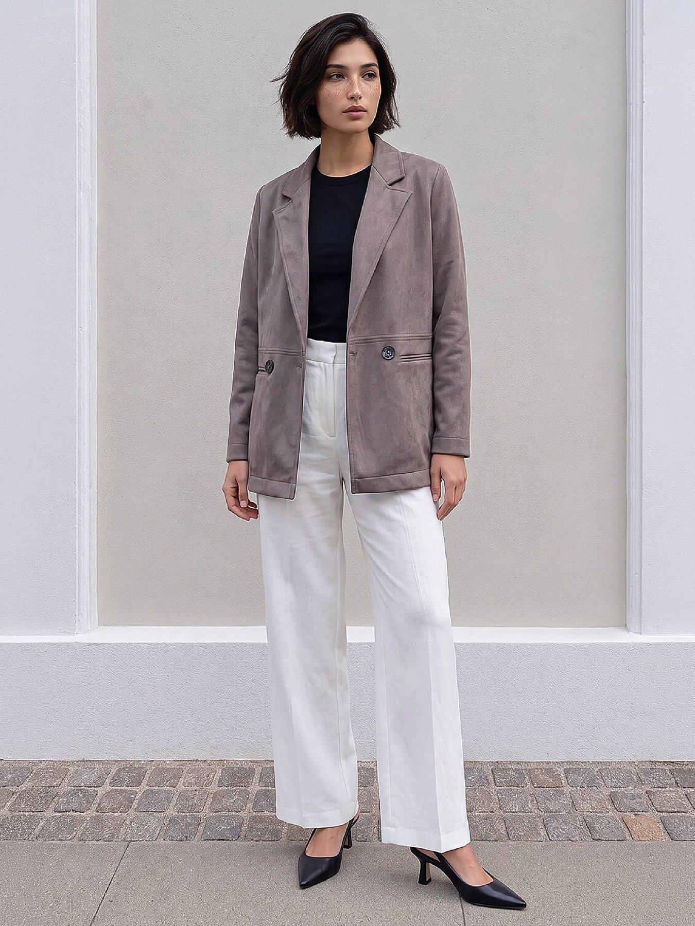 Image 3 of 4 of Roman Petite Faux Suede Jacket