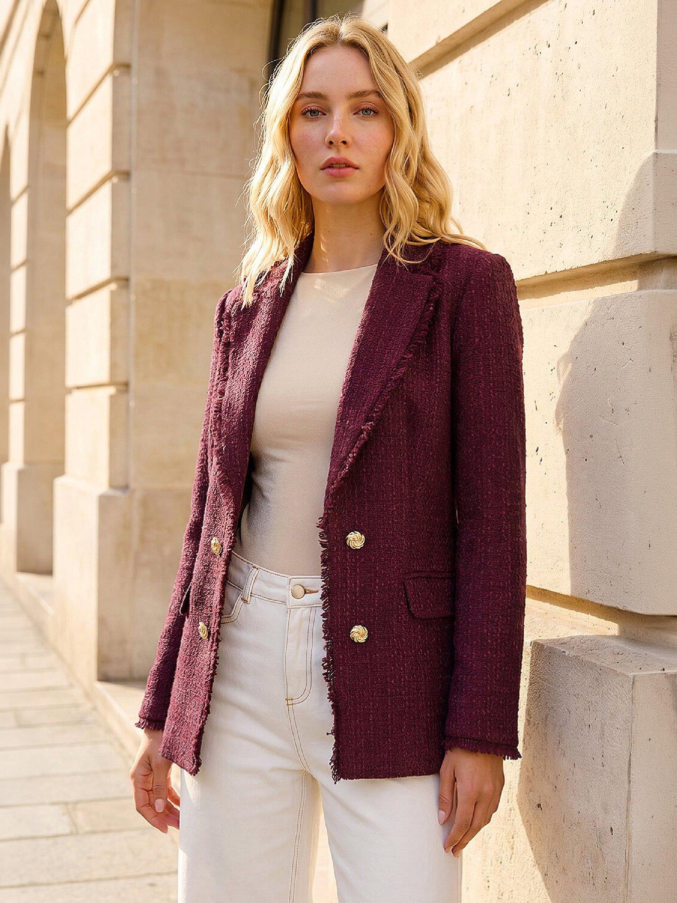Image 1 of 4 of Roman Frayed Edge Boucle Jacket