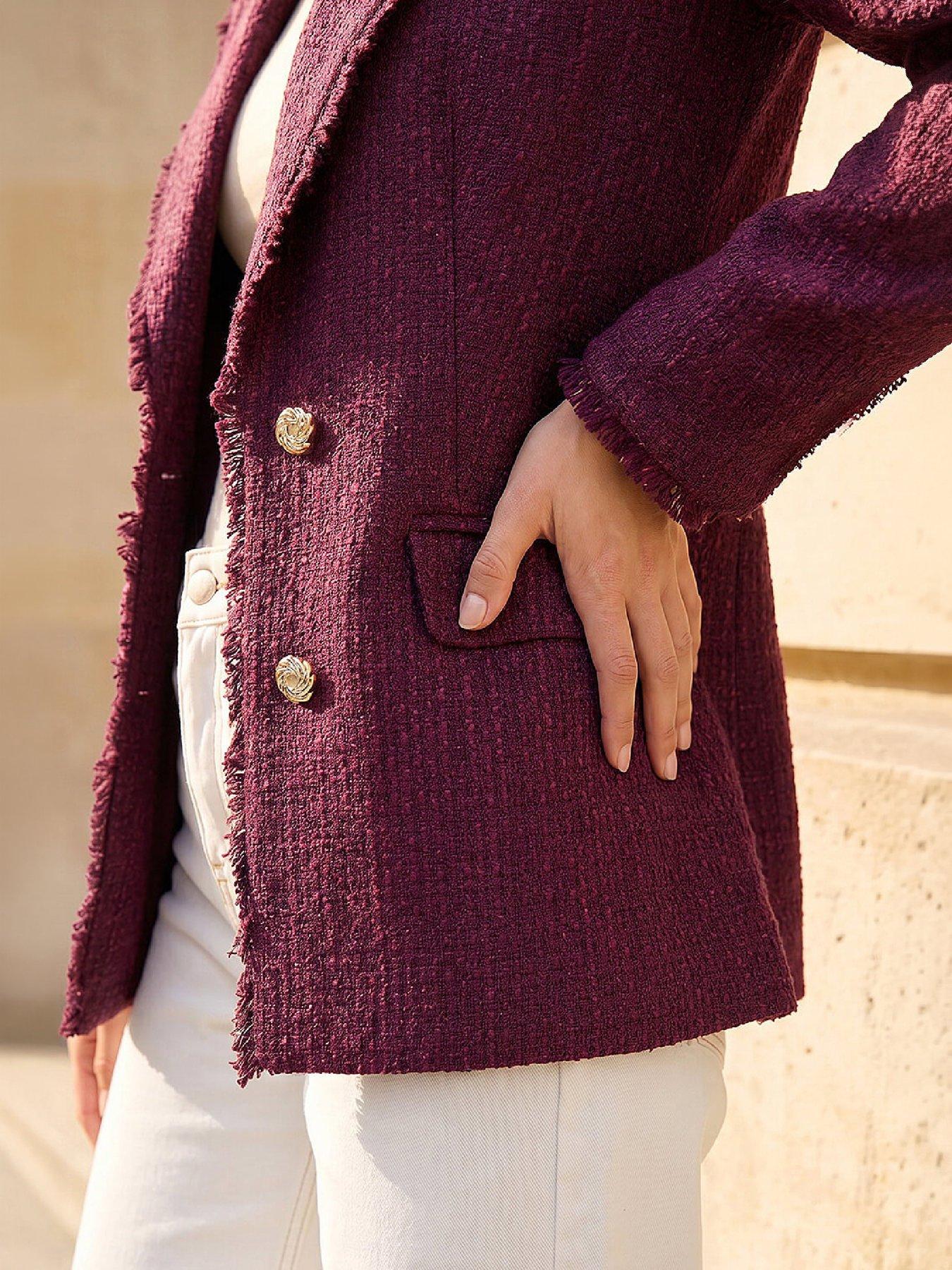 Image 2 of 4 of Roman Frayed Edge Boucle Jacket