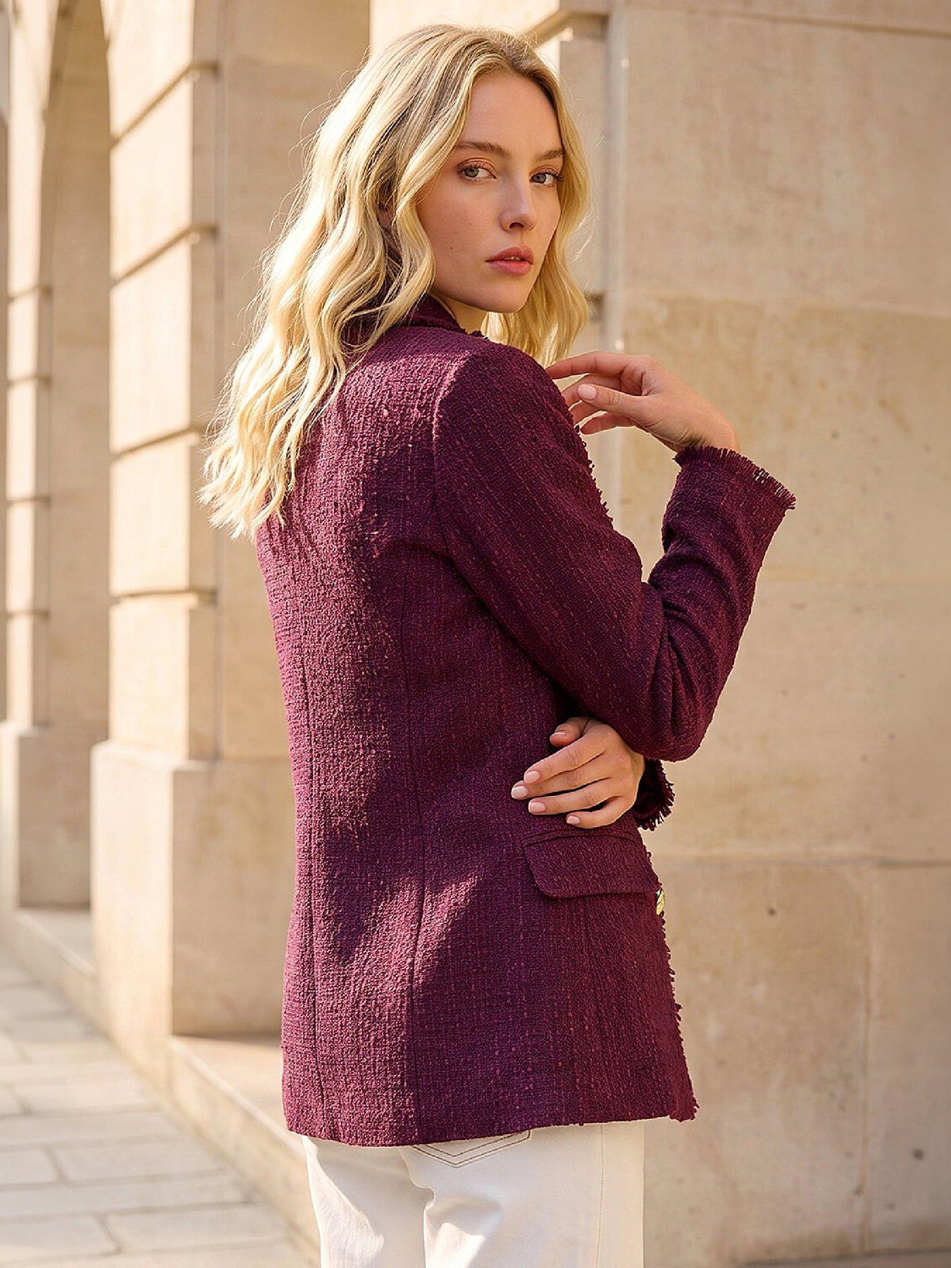 Image 3 of 4 of Roman Frayed Edge Boucle Jacket