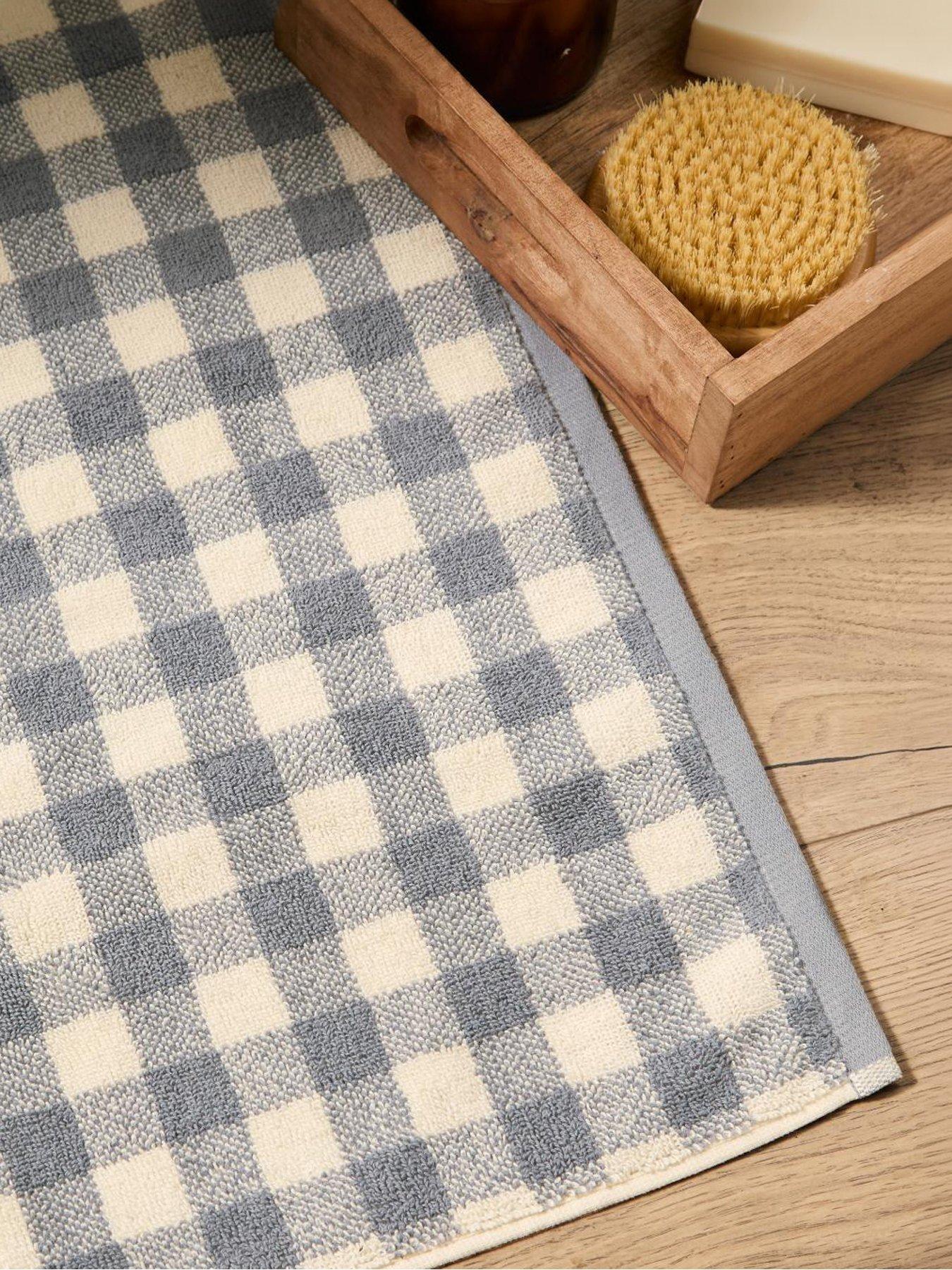 Image 3 of 4 of Yard Barton Check 50x70 Bath Mat Denim Blue