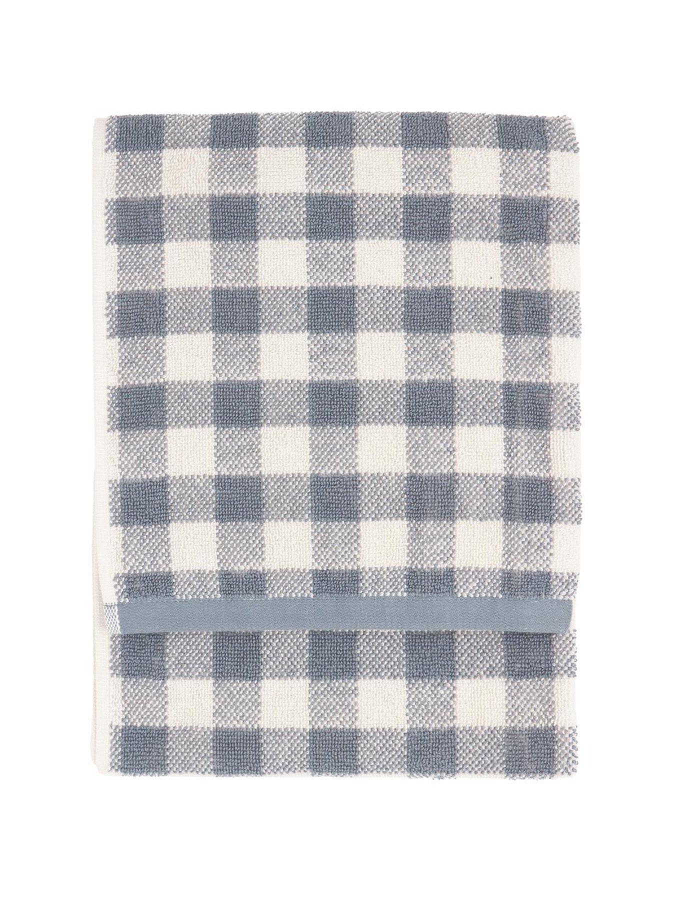 Image 2 of 4 of Yard Barton Check Towel Collection Denim Blue