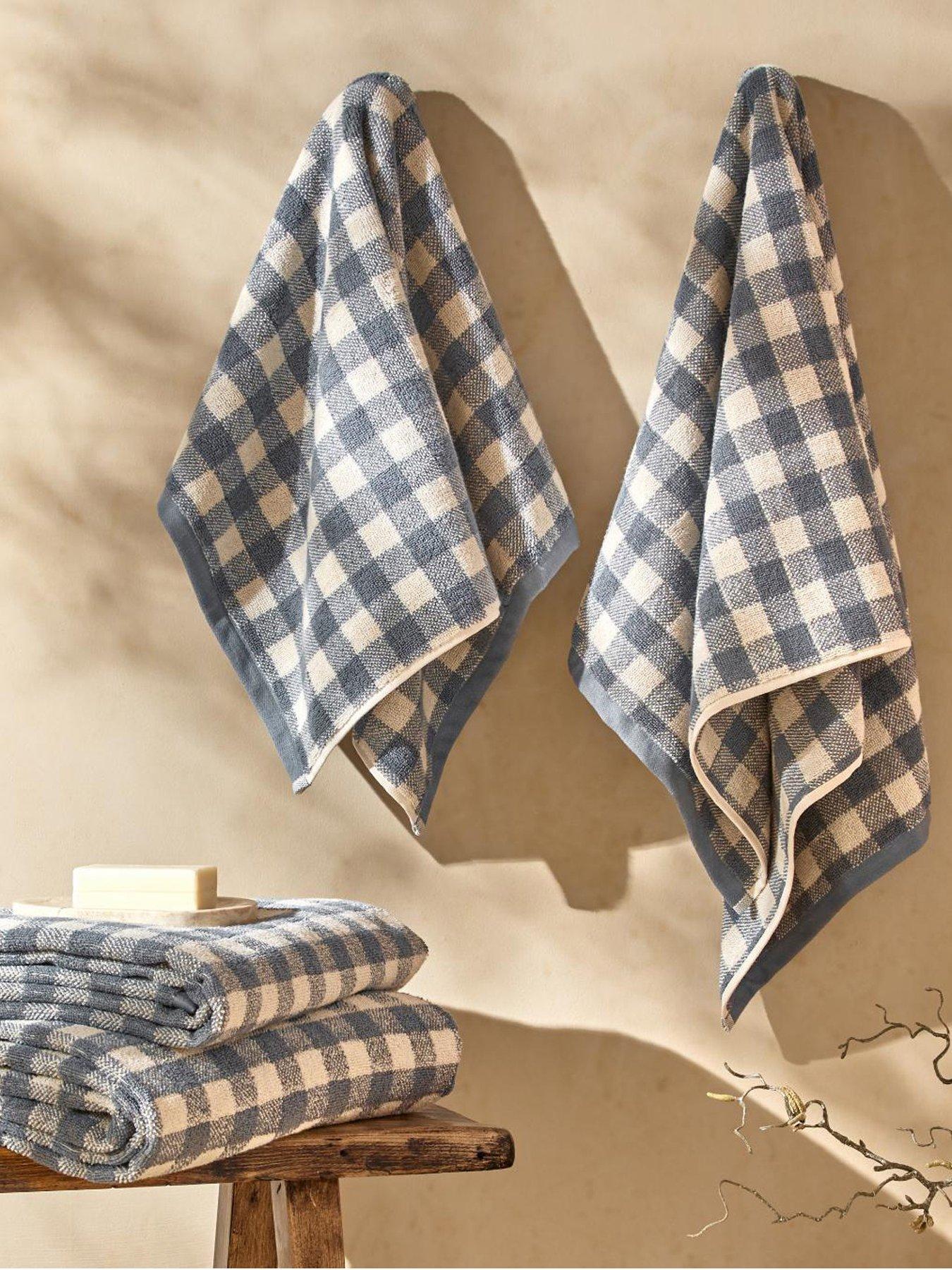 Image 3 of 4 of Yard Barton Check Towel Collection Denim Blue