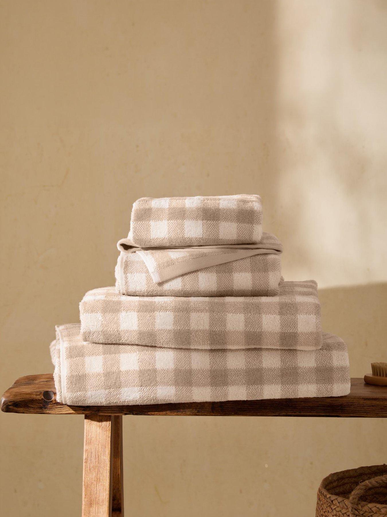 Yard Barton Check Towel Collection Natural