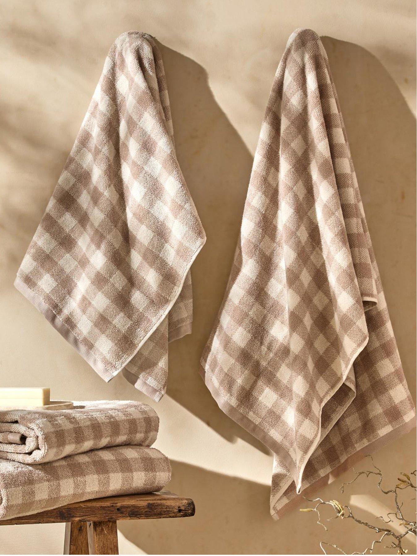 Image 3 of 4 of Yard Barton Check Towel Collection Natural