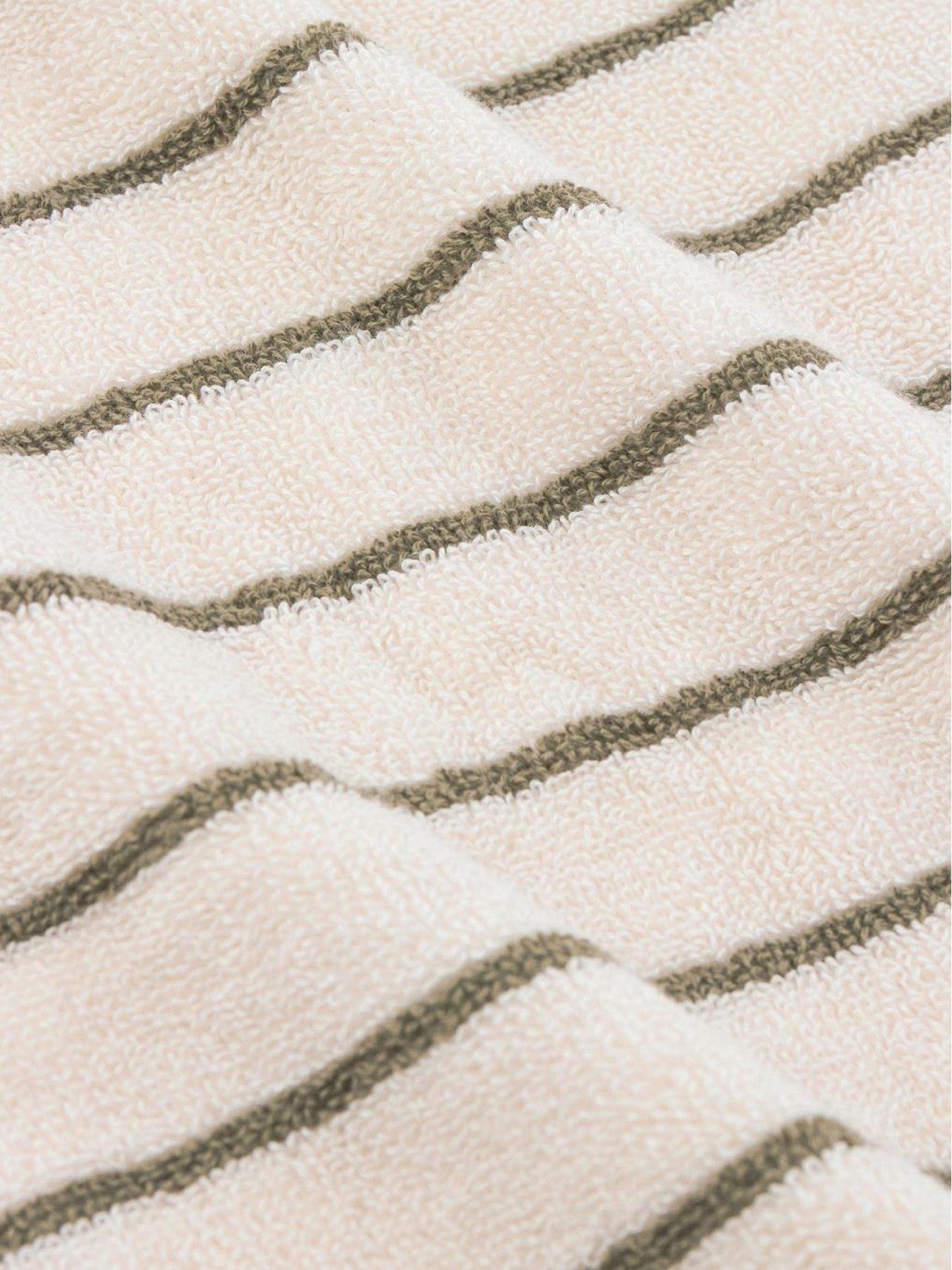 Image 4 of 4 of Yard Hebden Narrow Stripe Towel Collection Olive