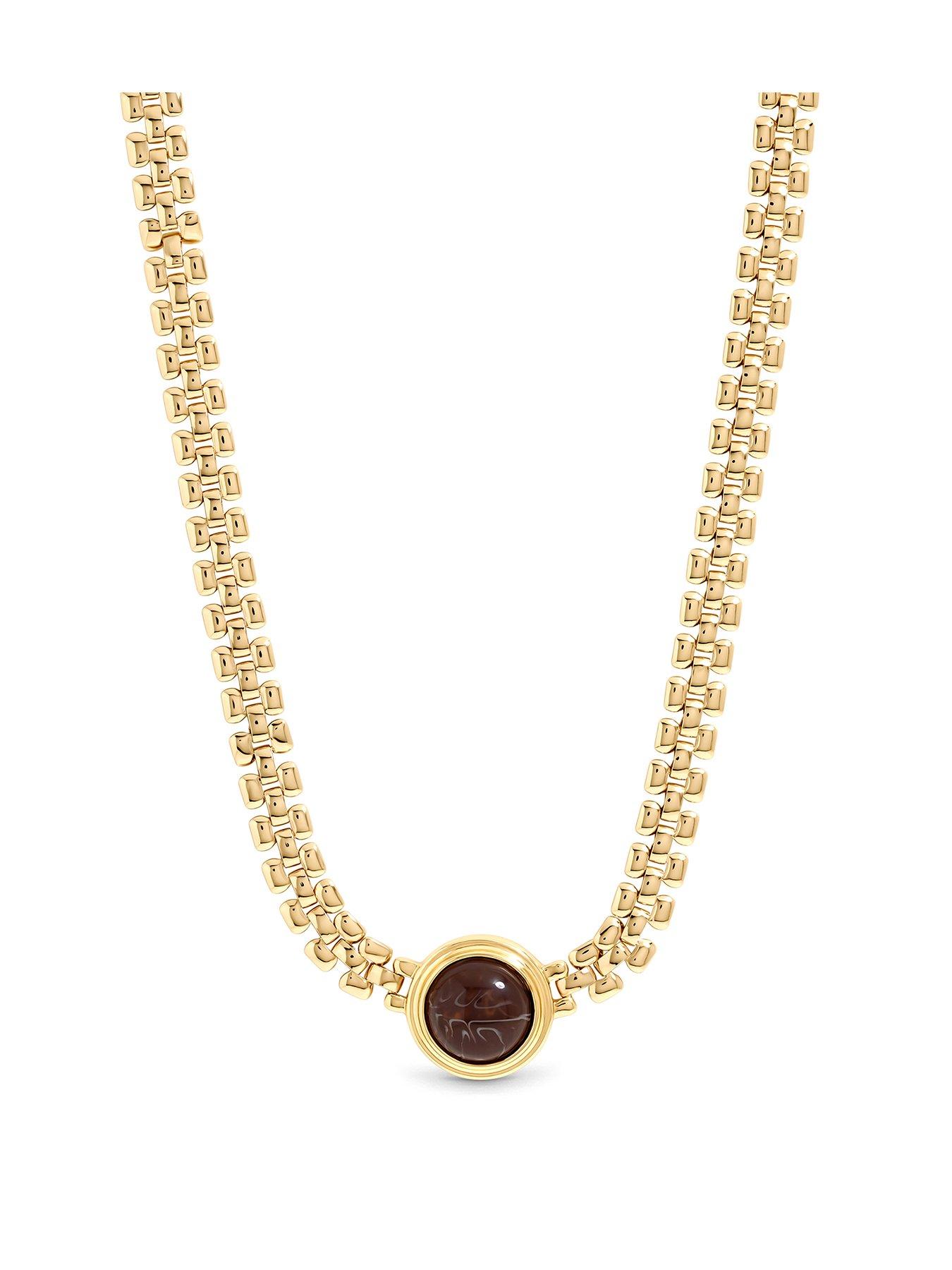 Mood Mood Gold Plated Resin And Chain Necklace