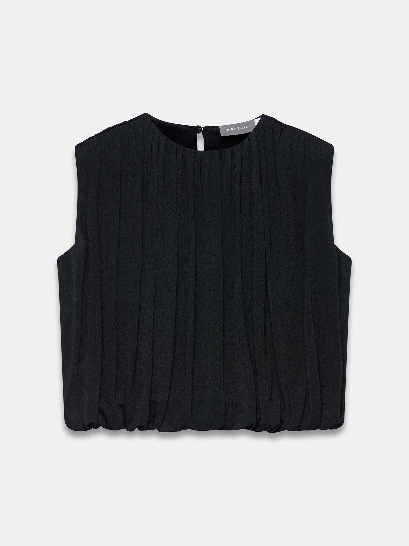 Image 5 of 6 of Mint Velvet Black Bubble Hem Top