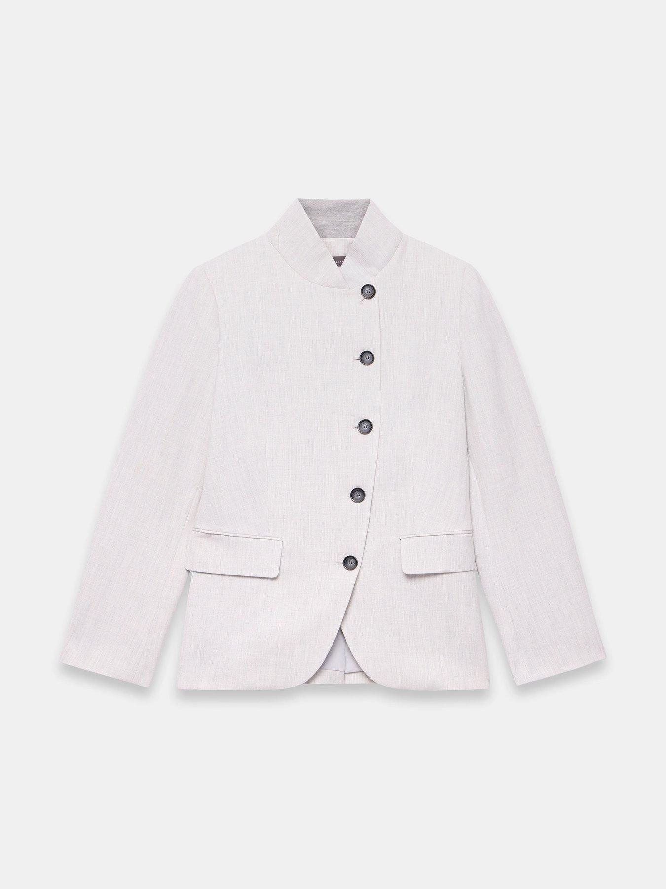 Image 5 of 6 of Mint Velvet Silver Grey High Neck Blazer